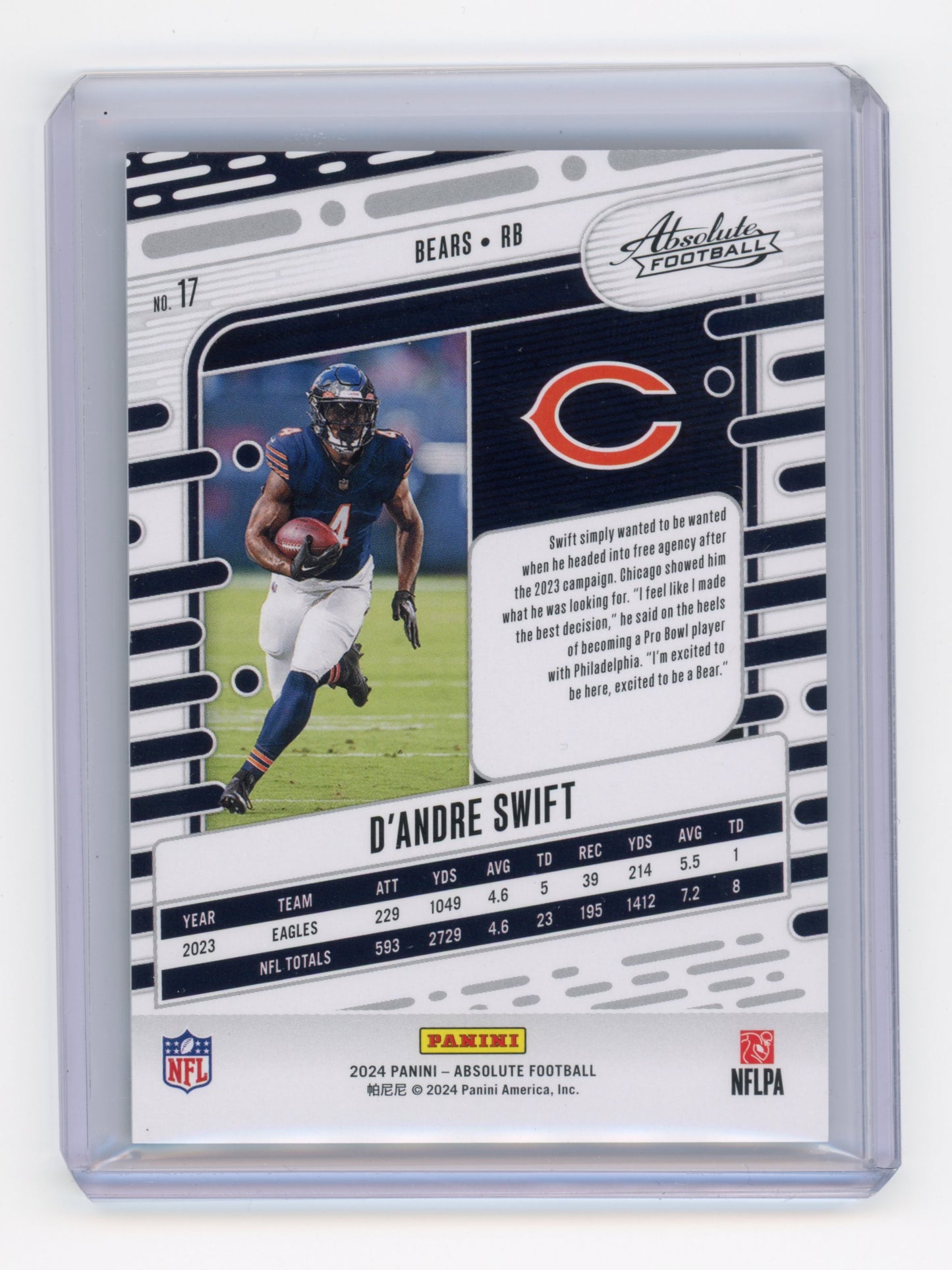 2024 Panini Absolute D'Andre Swift Gold Spectrum 07/10 #17