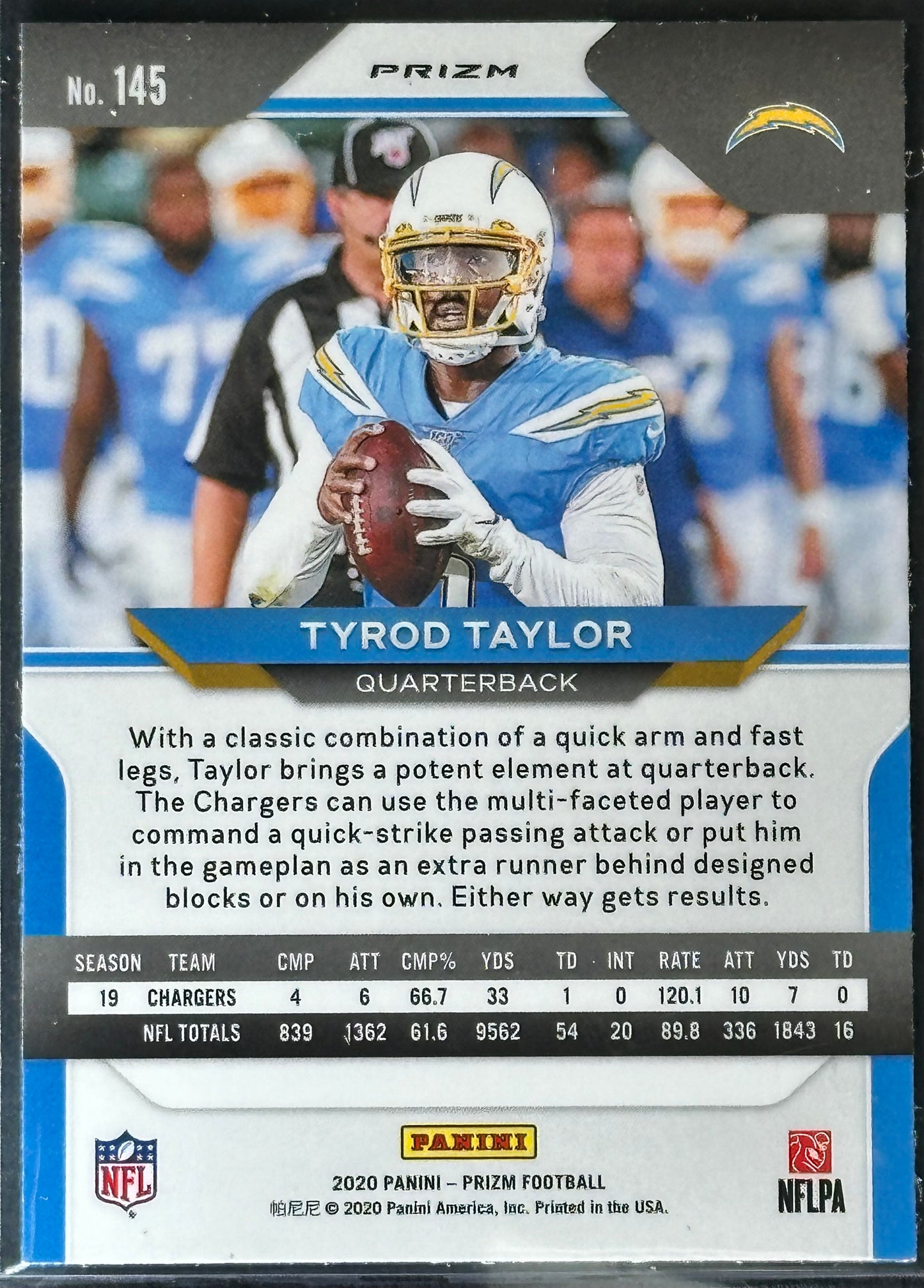 Tyrod Taylor 2020 Panini Prizm White Sparkle #145