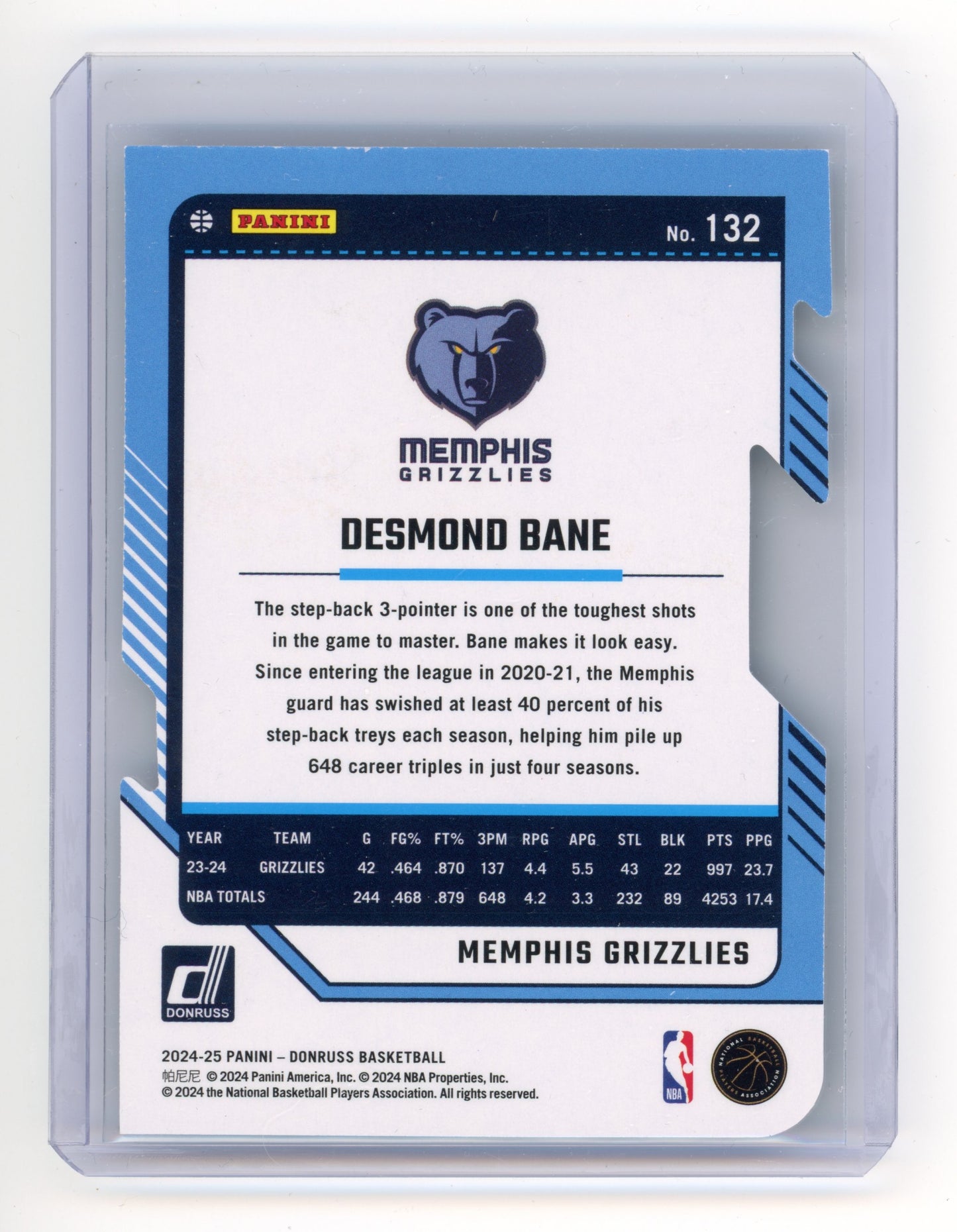 2024 Panini Donruss Desmond Bane Gold Press Proof Die-Cut 03/25 #132