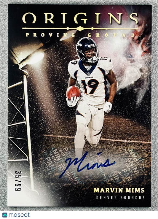 2024 Panini Origins Marvin Mims Proving Ground Signatures /99 #PGSMMI