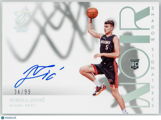 2022 Panini Noir Nikola Jović Shadow Signatures /99 #SHS-NJV