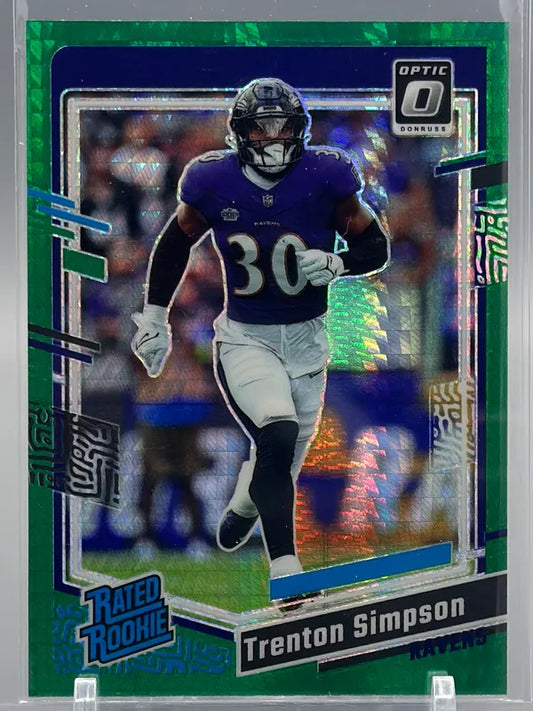 Trenton Simpson 2023 Panini Donruss Optic Green Hyper #208 RC