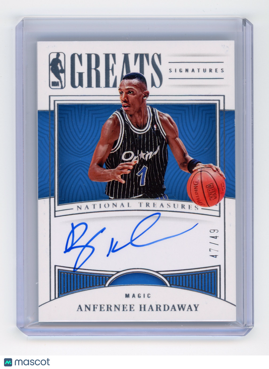 2022 Panini National Treasures Anfernee Hardaway NBA Greats Signatures /49