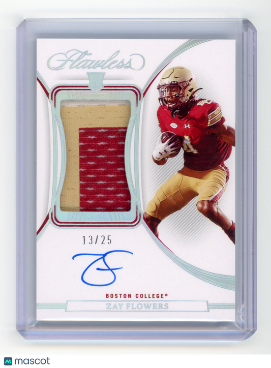 2023 Panini Flawless Collegiate Zay Flowers Rookie Patch Autograph 13/25 #PA-ZF