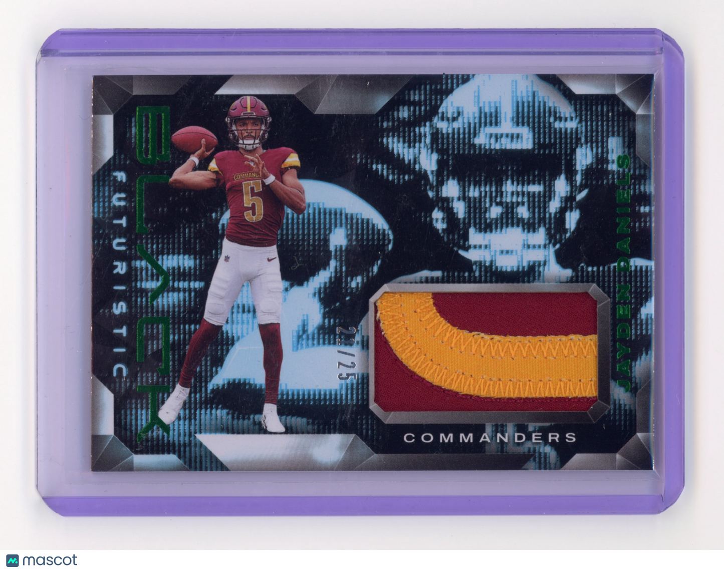 2024 Panini Black Jayden Daniels Futuristic Emerald 21/25 #F-JDS