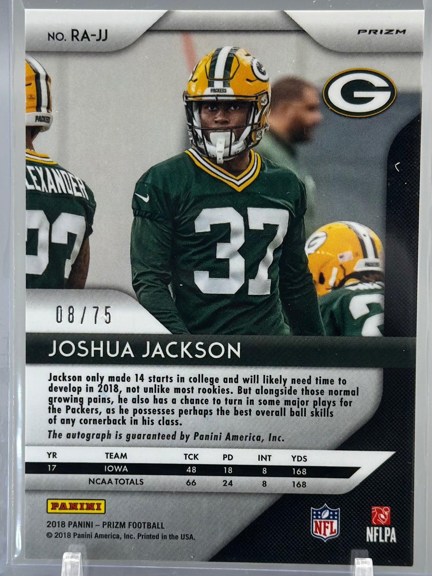 Joshua Jackson 2018 Panini Prizm Autos Green Ice /75 #RA-JJ