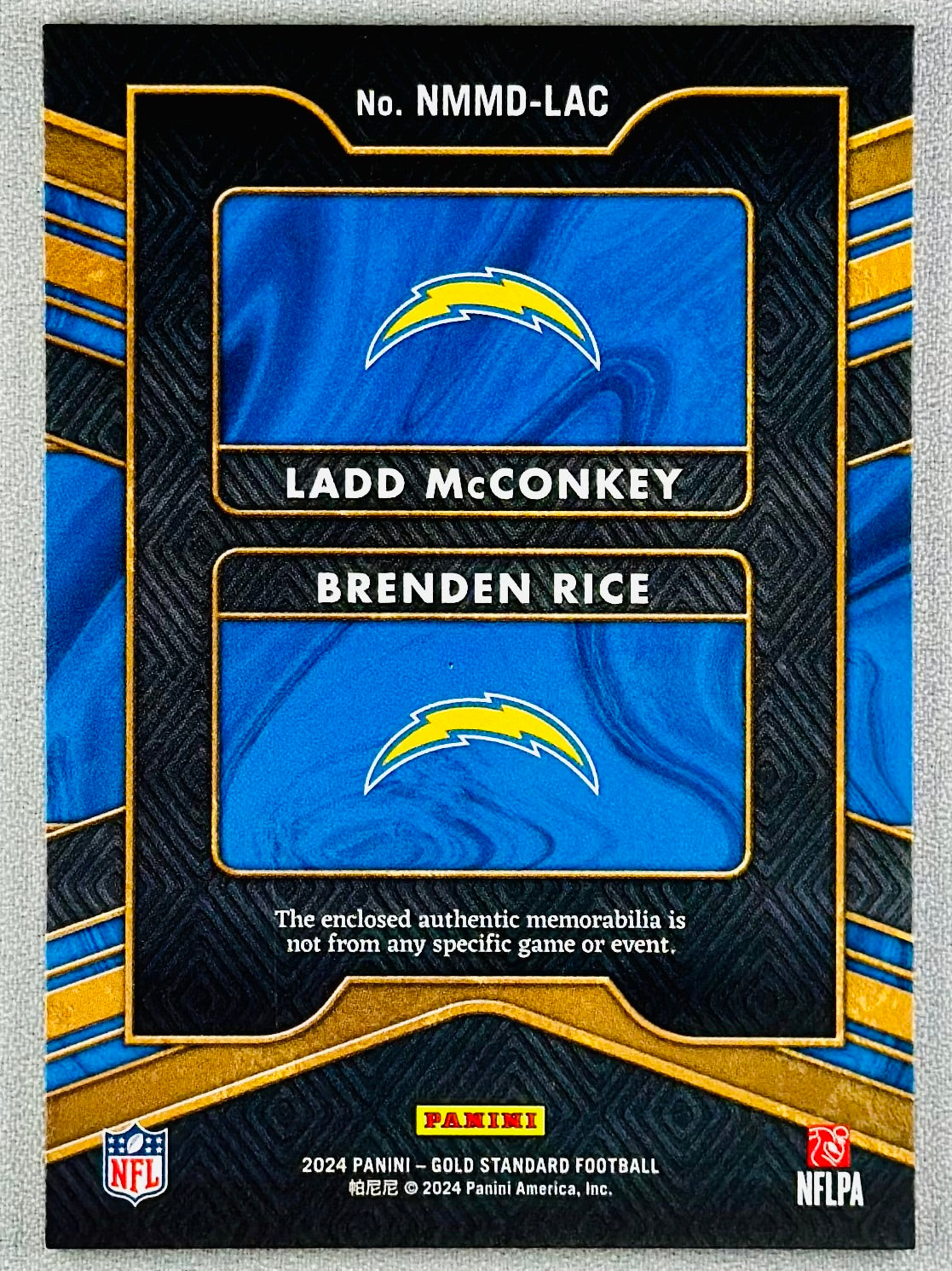 2024 Panini Gold Standard Rice/McConkey Newly Minted Mat Dual /299 #NMMD-LAC RC