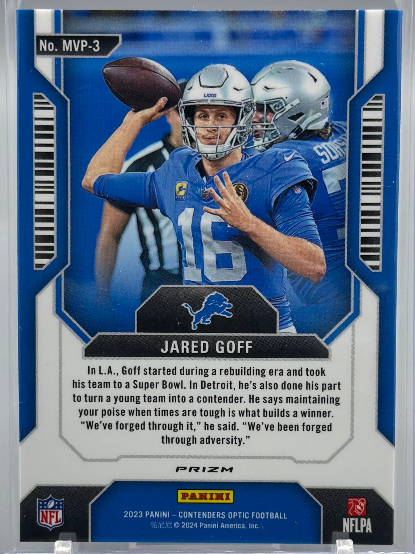 Jared Goff 2023 Panini Contenders Optic MVP Contenders #MVP-3