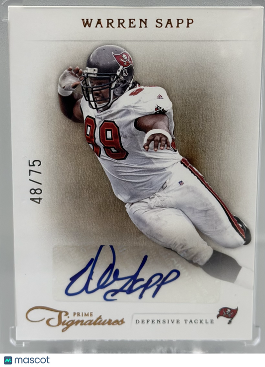 Warren Sapp 2012 Panini Prime Signatures /75 #173