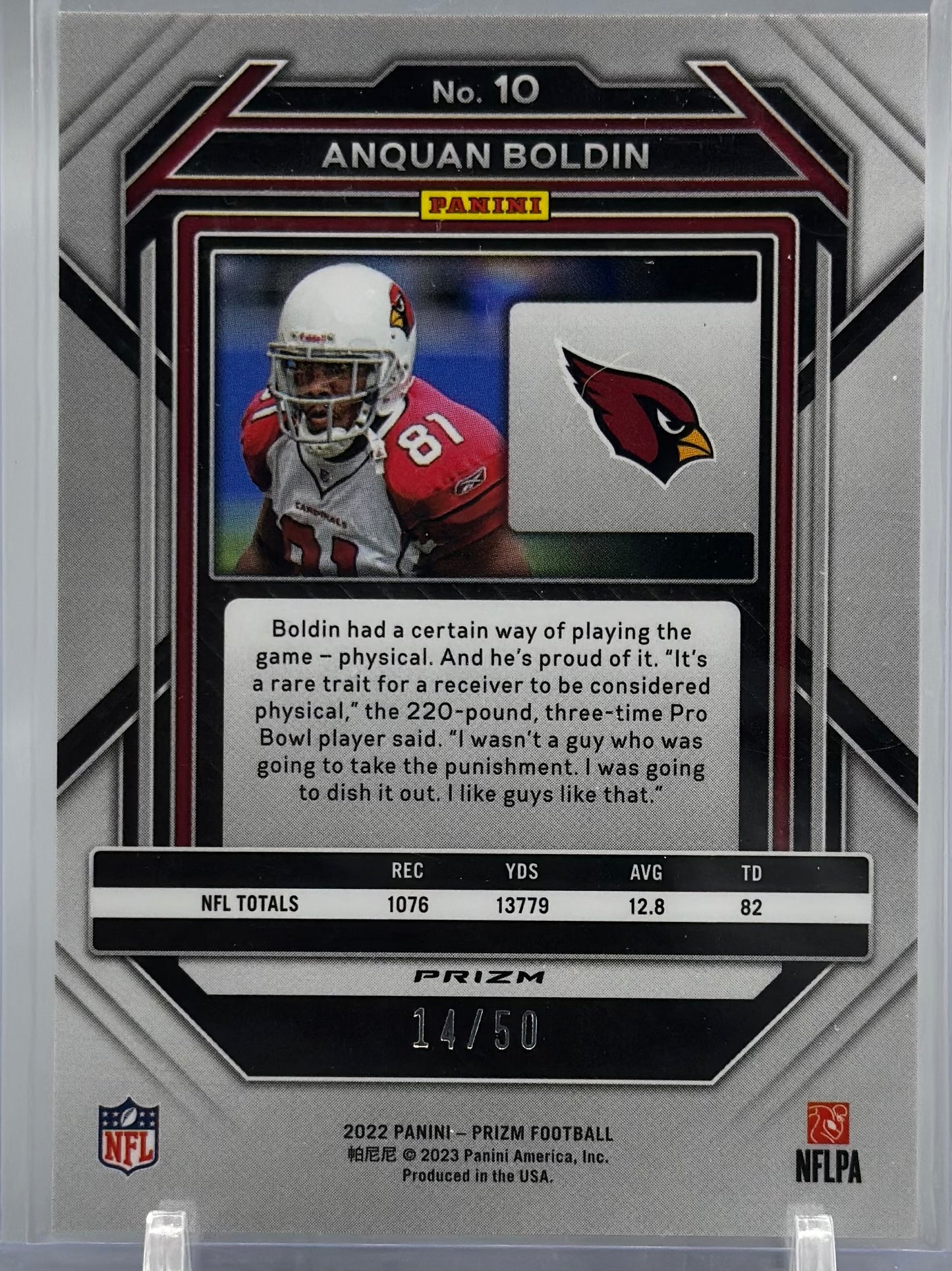 Anquan Boldin 2022 Panini Prizm Red No Huddle /50 #10