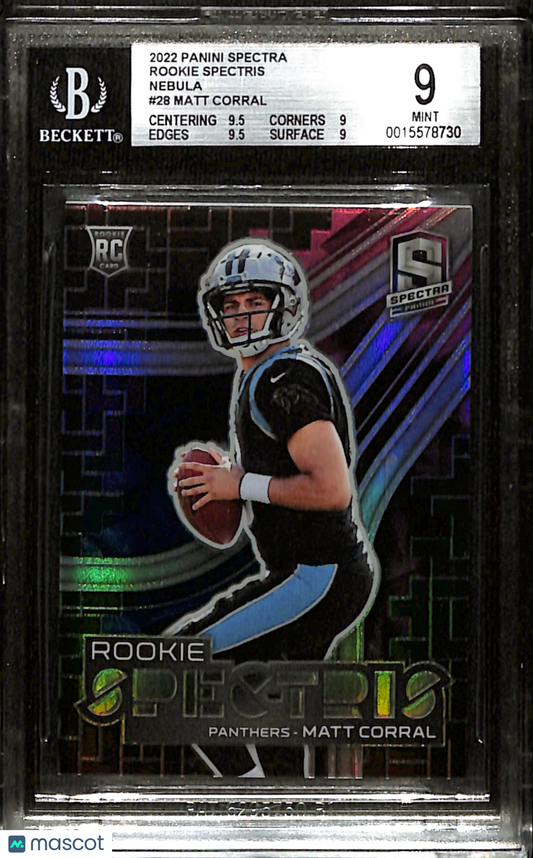 2022 Panini Spectra Matt Corral Rookie Spectris Nebula /2 #28 BGS 9