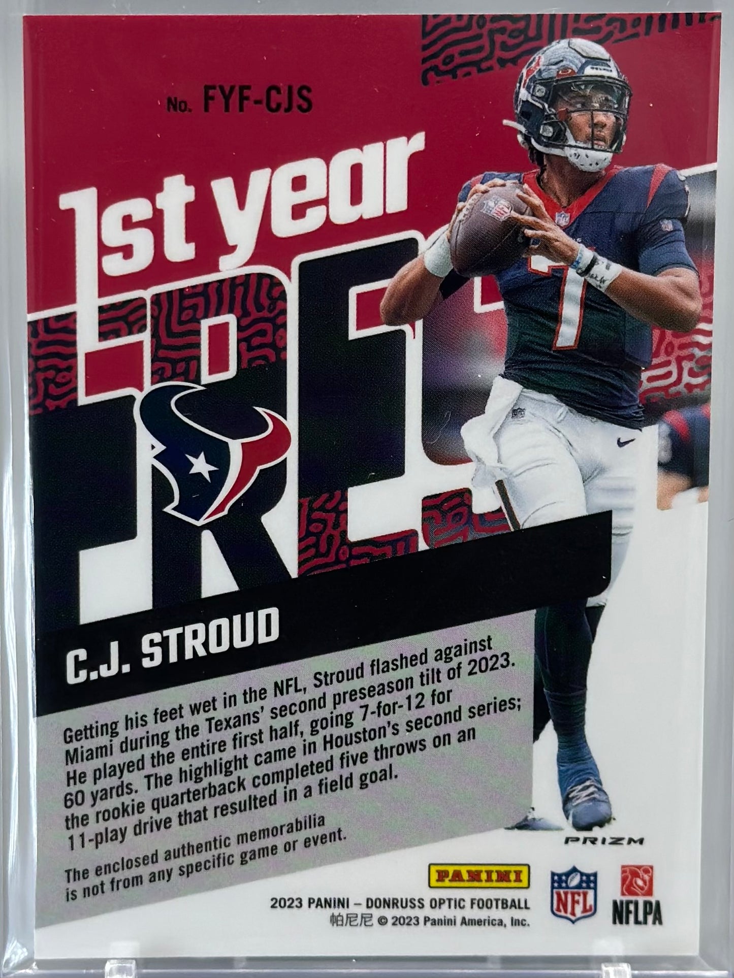 C.J. Stroud 2023 Panini Donruss Optic 1st Year Fresh Blue Hyper #FYF-CJS RC