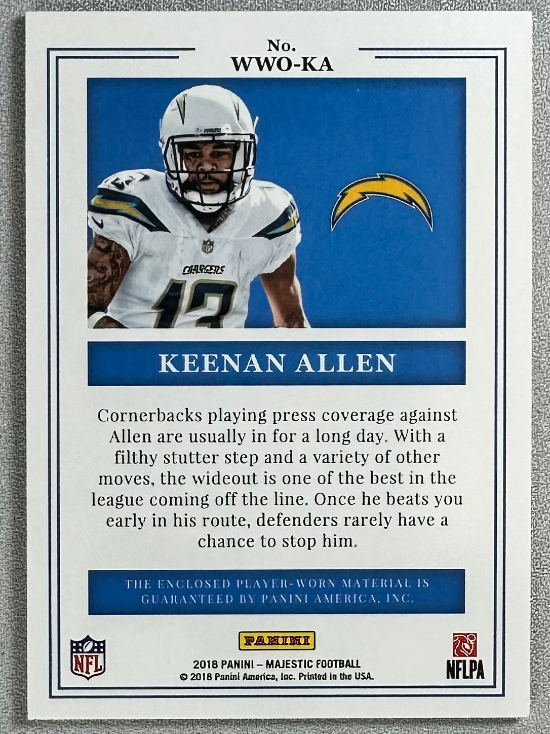 2018 Panini Majestic Keenan Allen Wonderous Wide-Outs /99 #WWO-KA