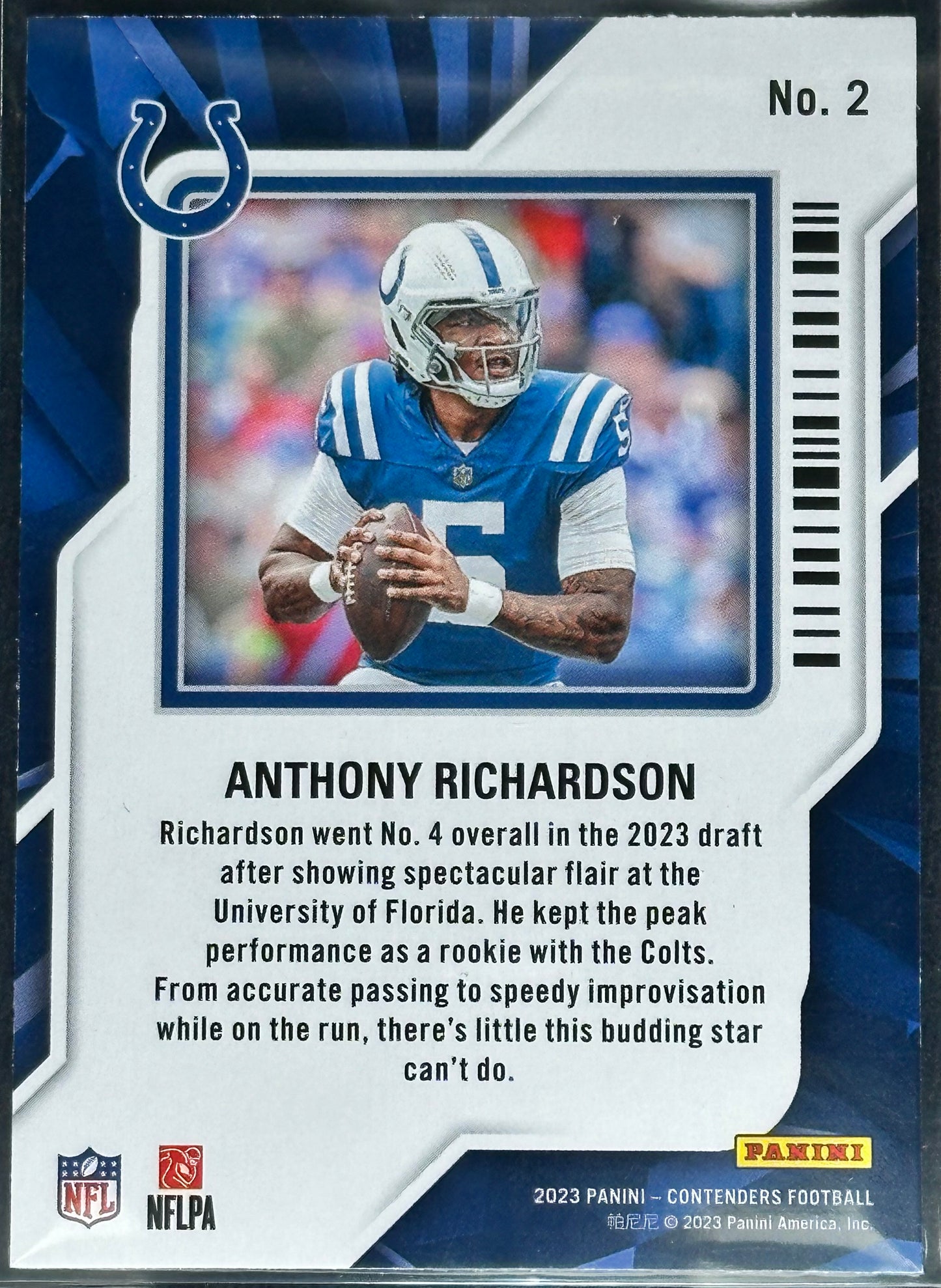 Anthony Richardson 2023 Panini Contenders Rookie of the Year #No. 2