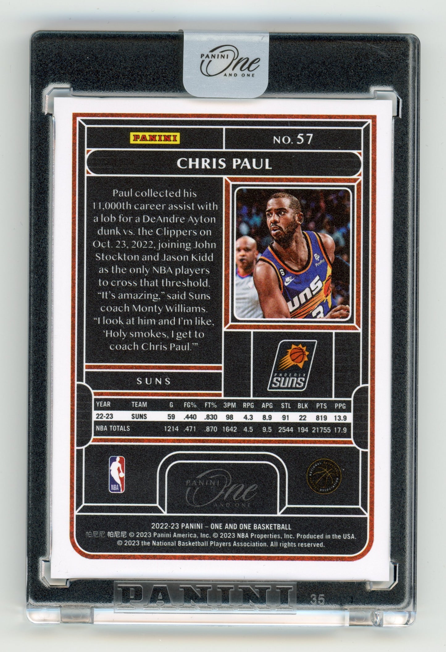 2022 Panini One and One Chris Paul Blue 35/40 #57