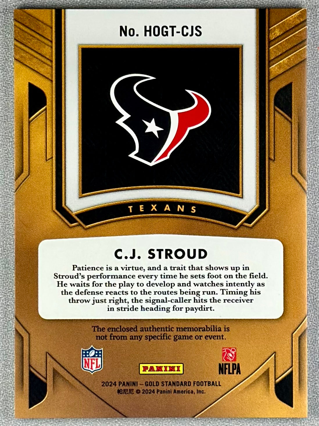 2024 Panini Gold Standard C.J. Stroud Heart of Gold White Gold /49 #HOGT-CJS