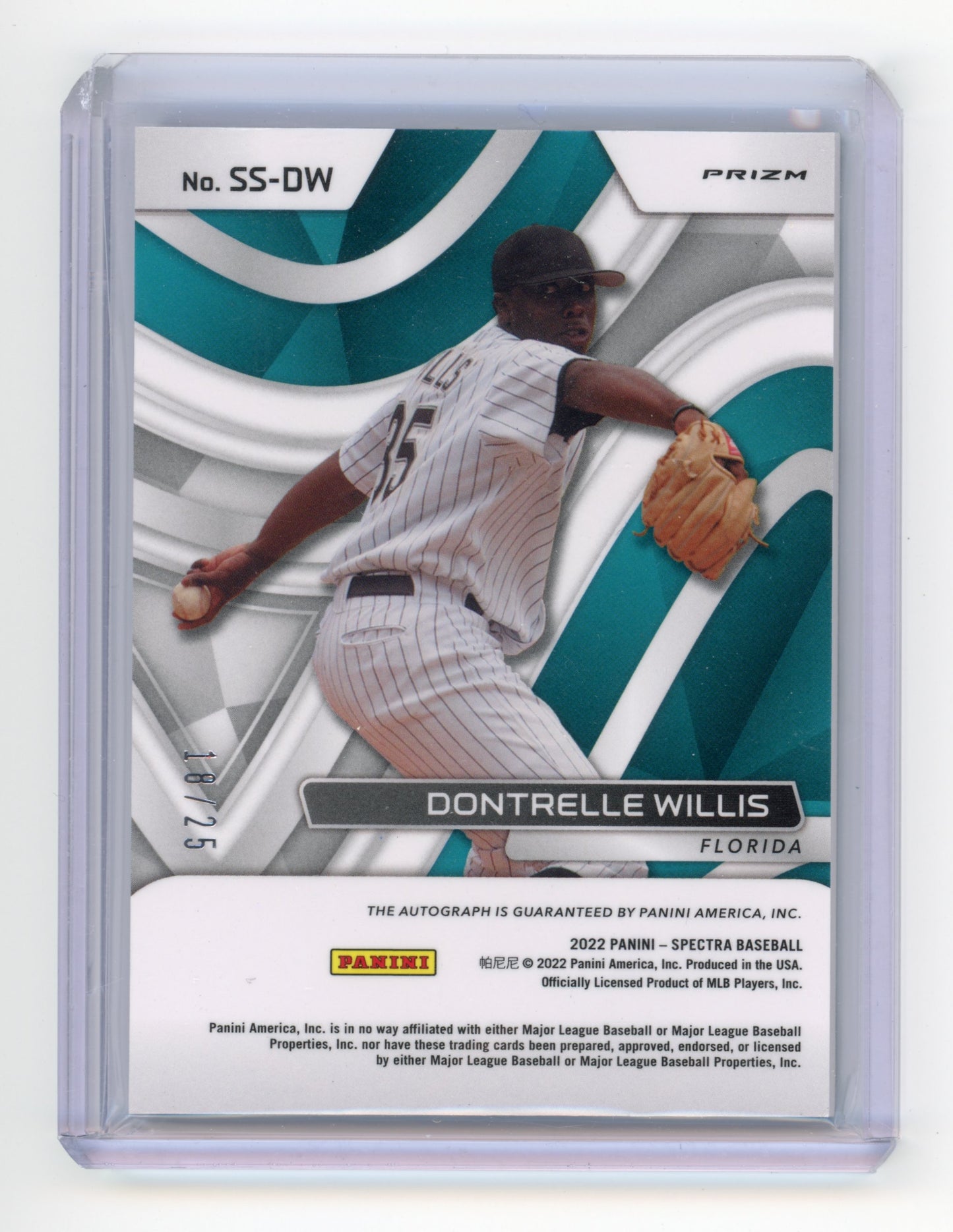 2022 Panini Spectra Dontrelle Willis Signatures 18/25 #SS-DW