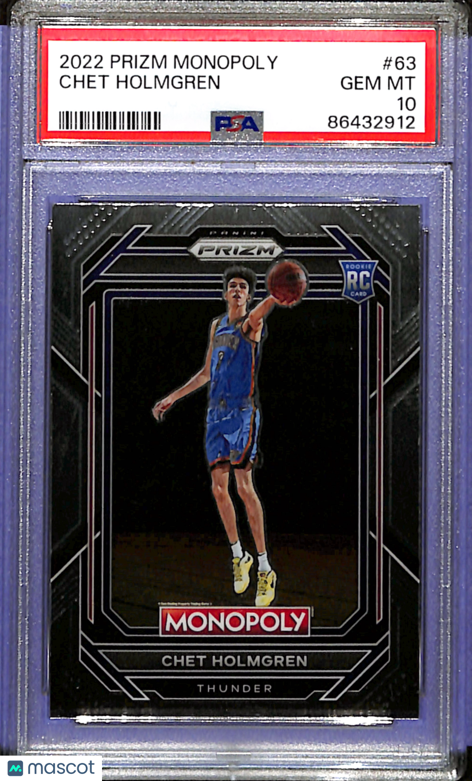 2022-23 Prizm Monopoly Chet Holmgren #63 PSA 10