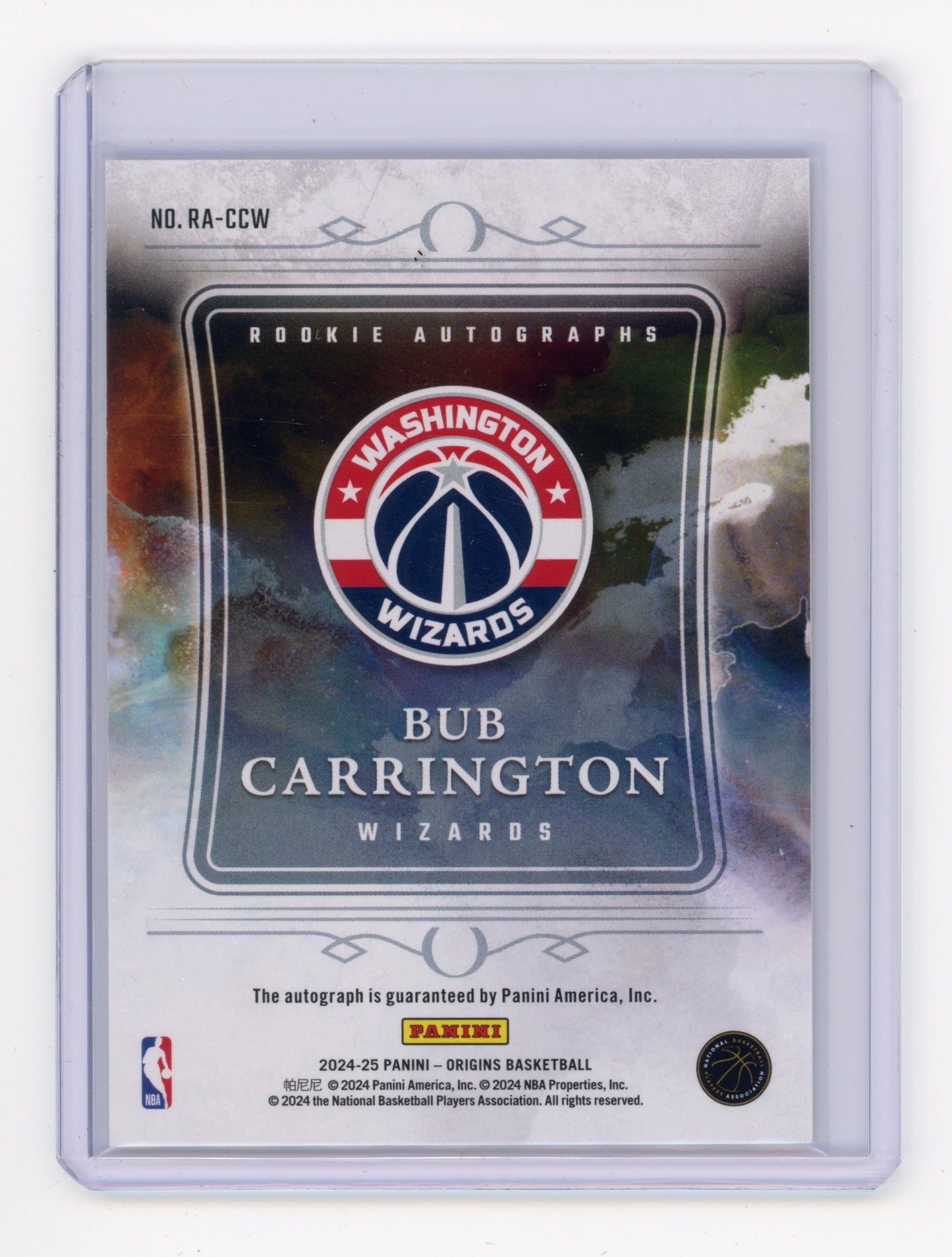 2024 Panini Origins Bub Carrington Rookie Autograph #RA-CCW