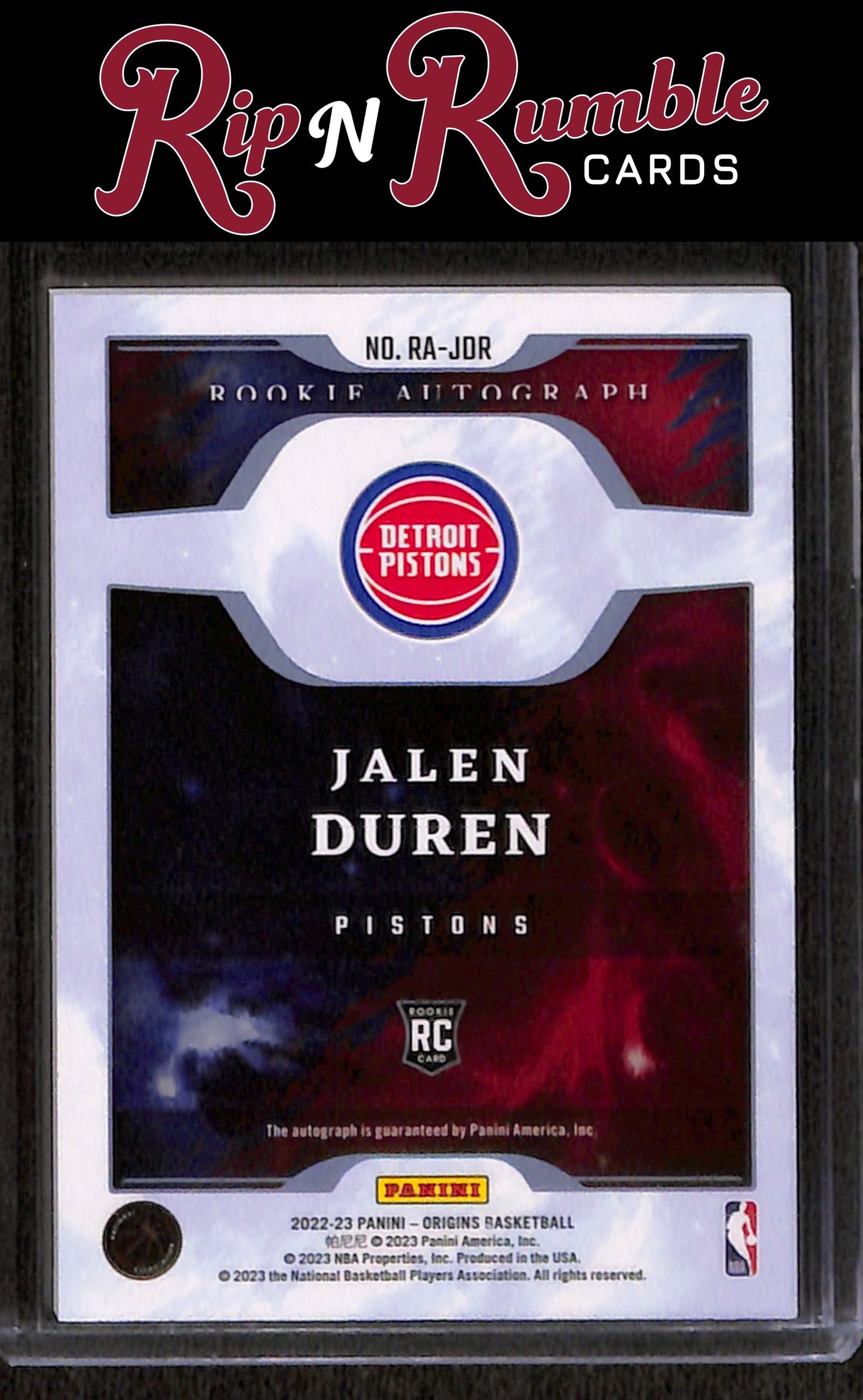 2022-23 Origins Jalen Duren Rookie Autographs Red /99 #RA-JDR