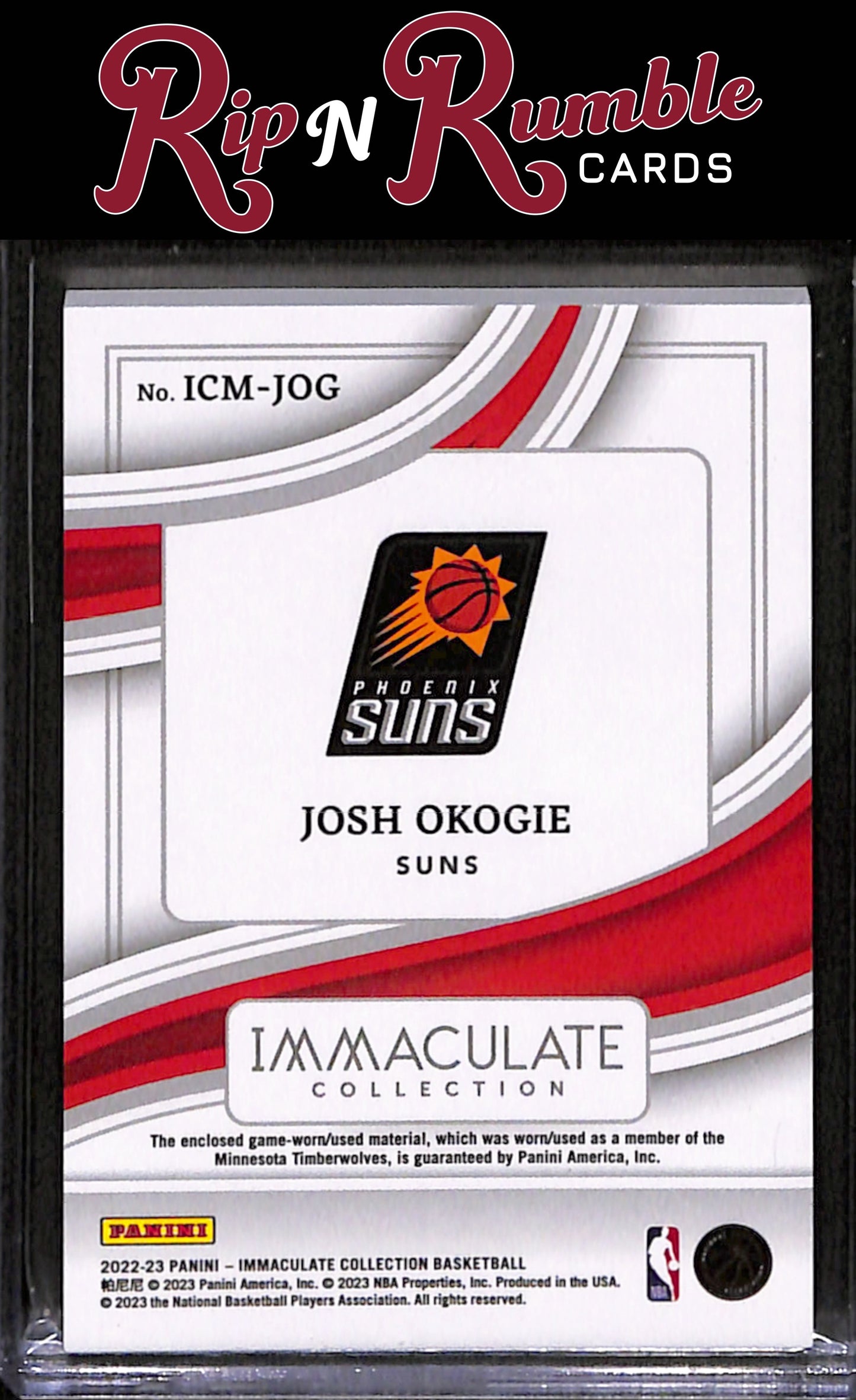 2022-23 Immaculate Collection Josh Okogie Materials /99 #ICM-JOG