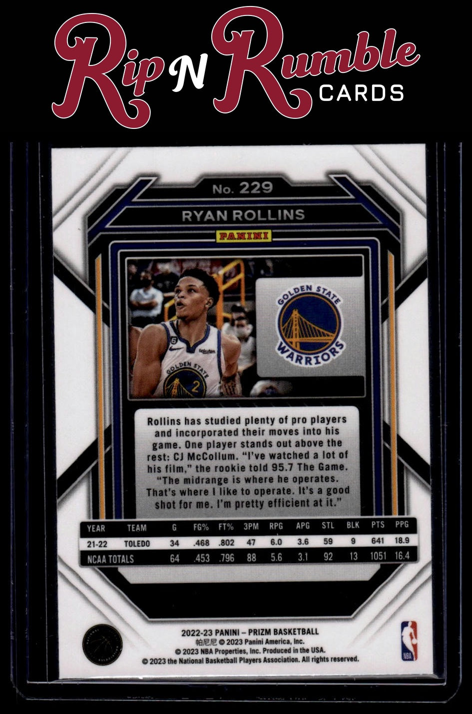 2022-23 Prizm Ryan Rollins #229