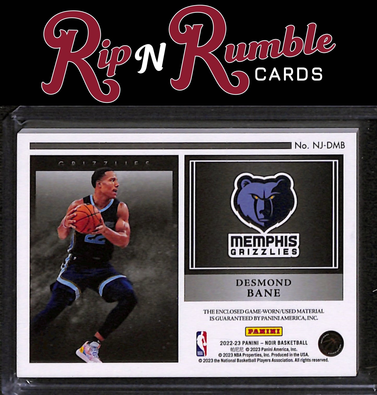 2022-23 Noir Desmond Bane Newsreels Jerseys /75 #NJ-DMB