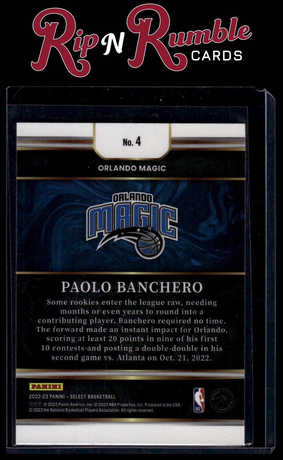 2022-23 Panini Select Paolo Banchero Select Future #4