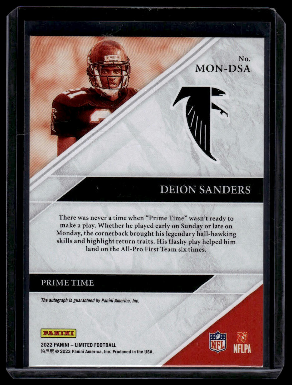 Deion Sanders 2022 Panini Limited Limited Monikers Gold Spotlight /15 #MON-DSA