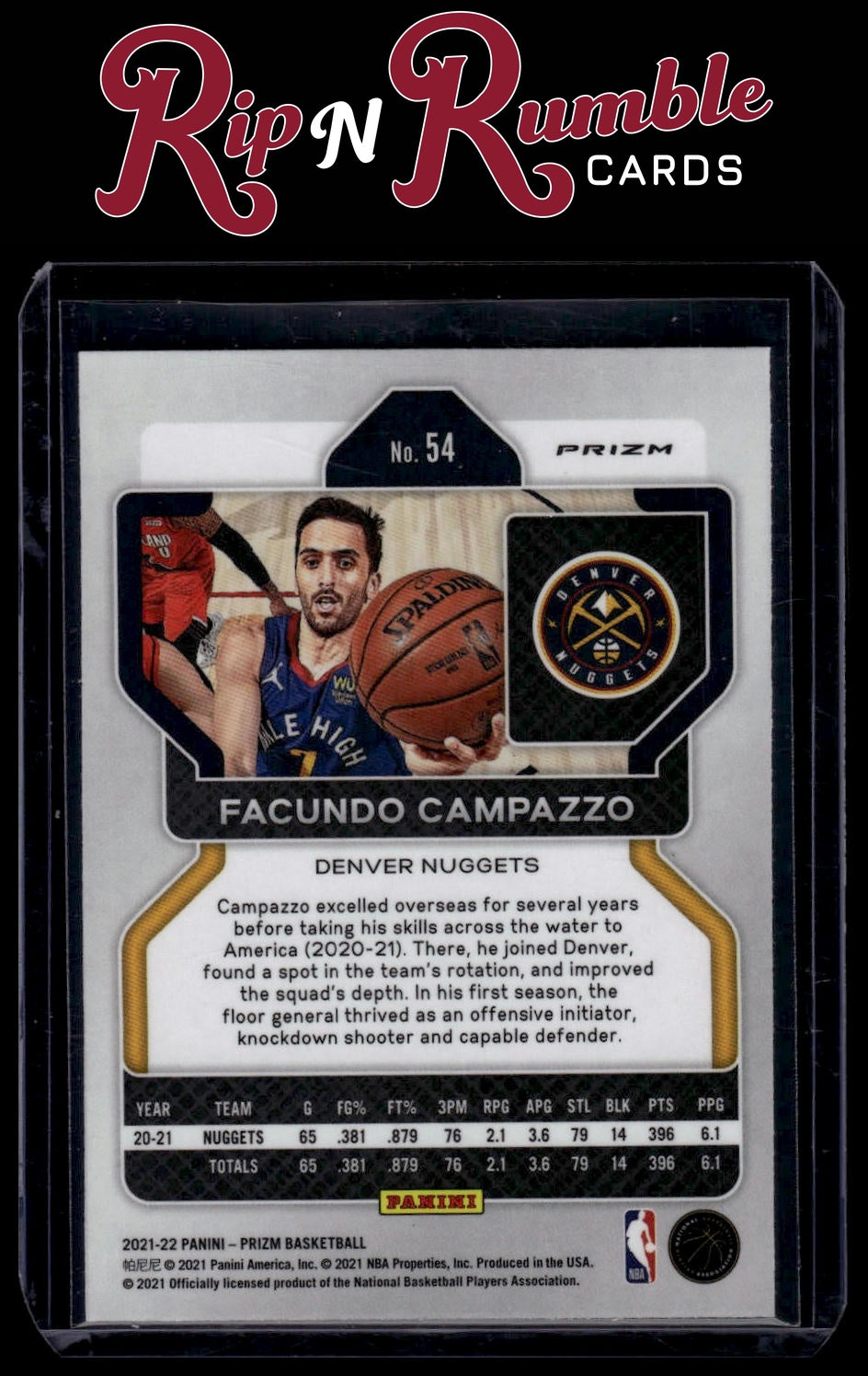 2021-22 Prizm Facundo Campazzo NBA 75th Anniversary #54