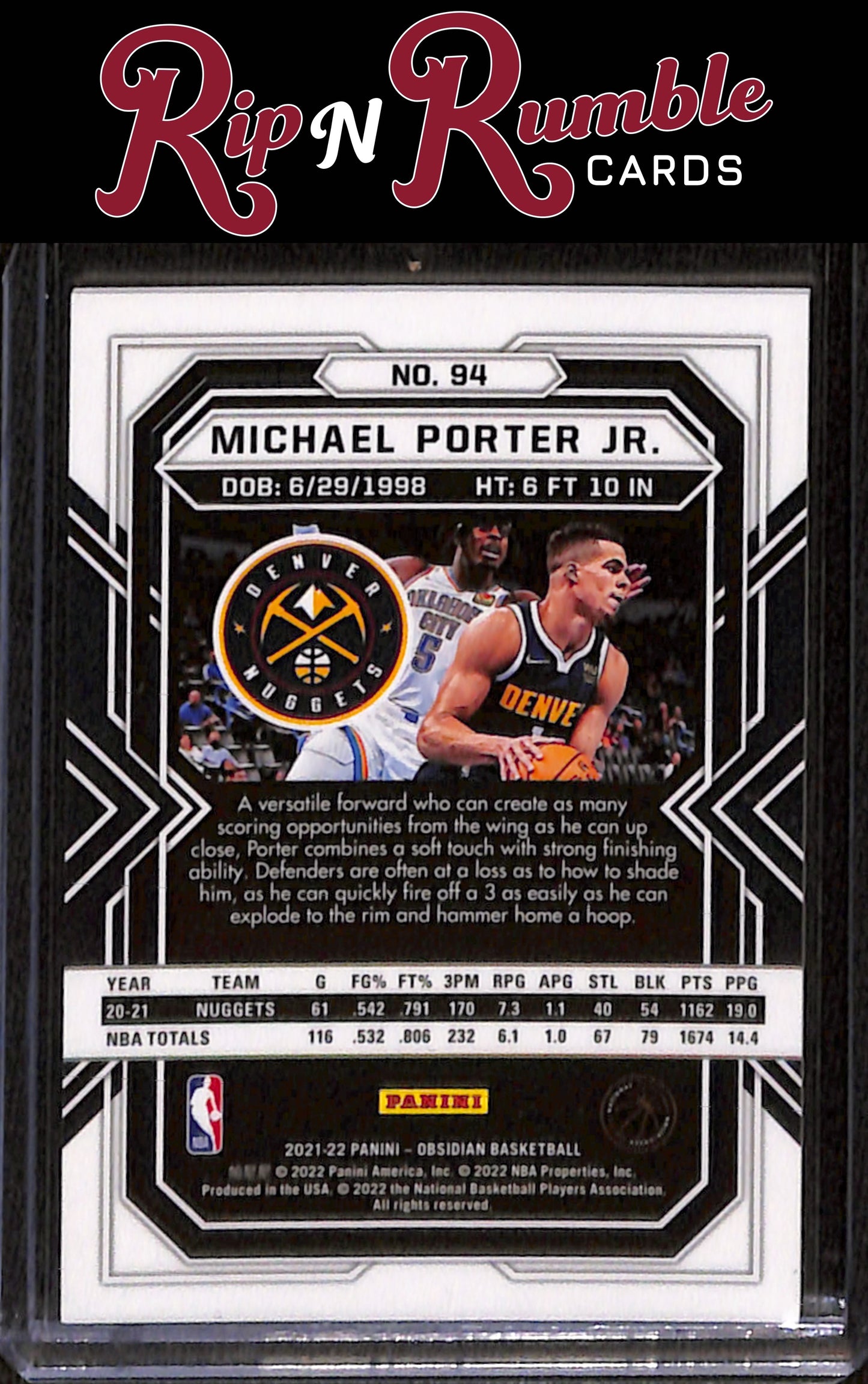 2021-22 Obsidian Michael Porter Jr. #94