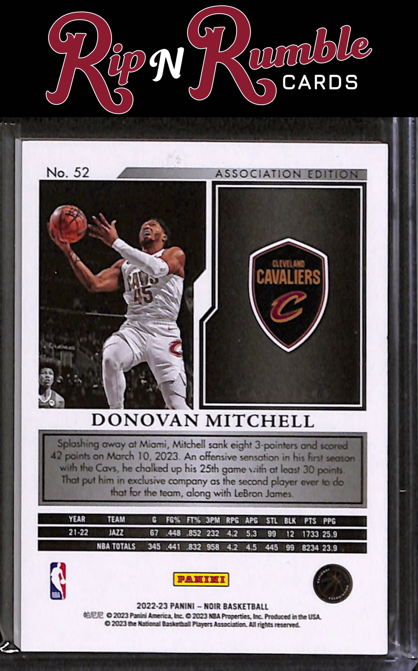 2022-23 Noir Donovan Mitchell Association Edition /99 #52