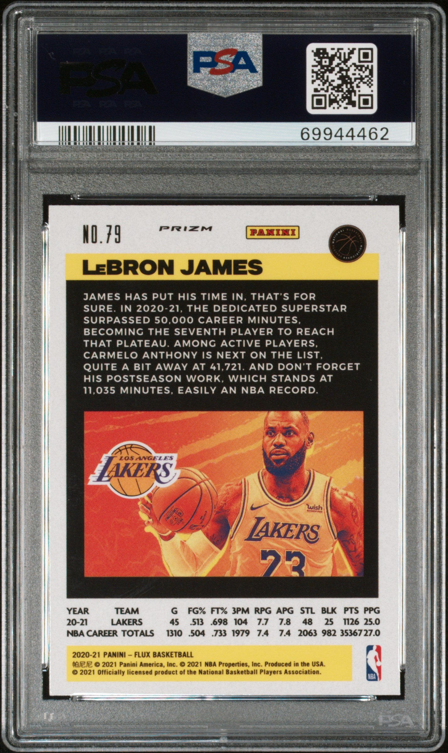 2020-21 Flux LeBron James Fanatics Cracked Ice #79 PSA 9