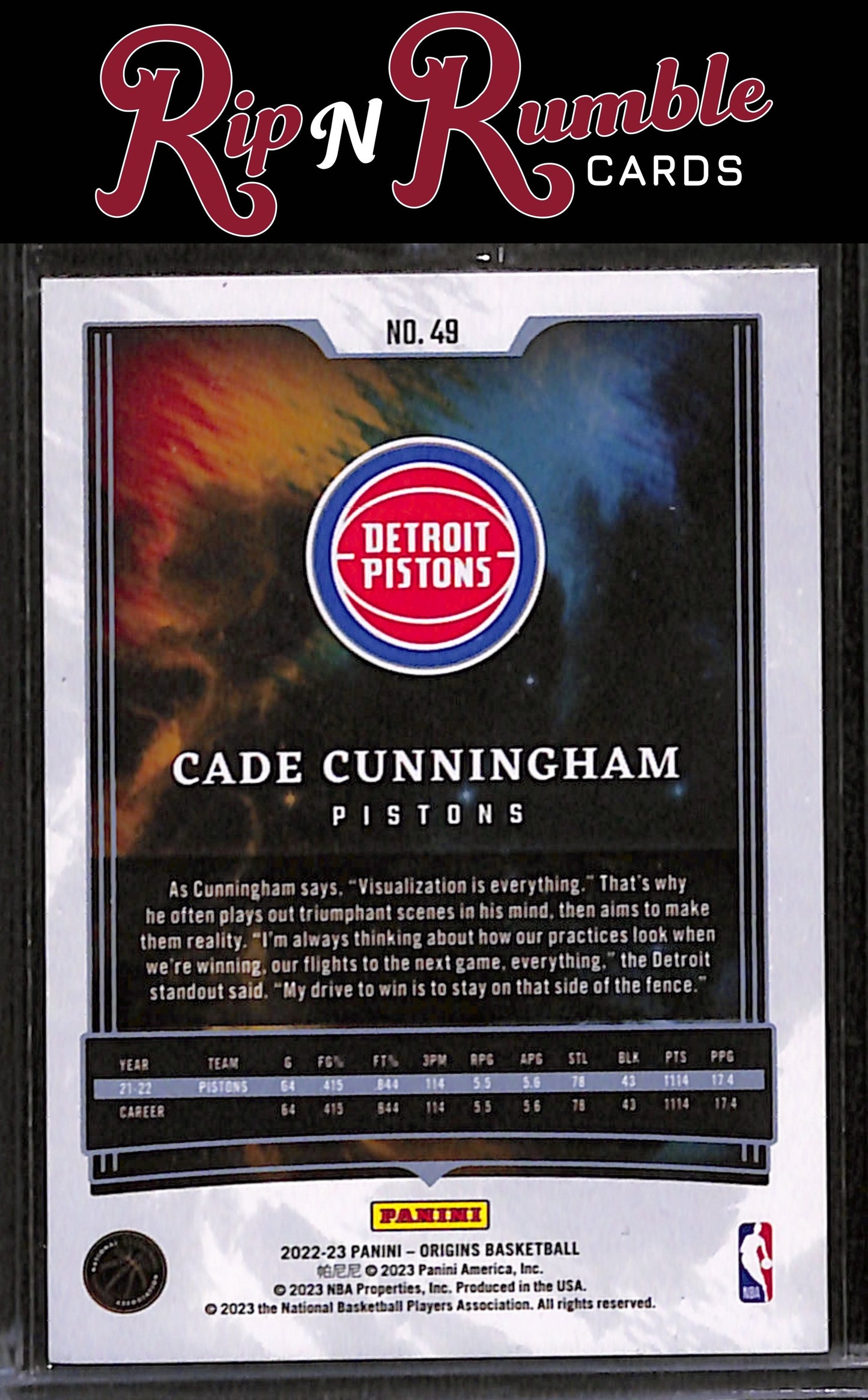 2022-23 Origins Cade Cunningham #49