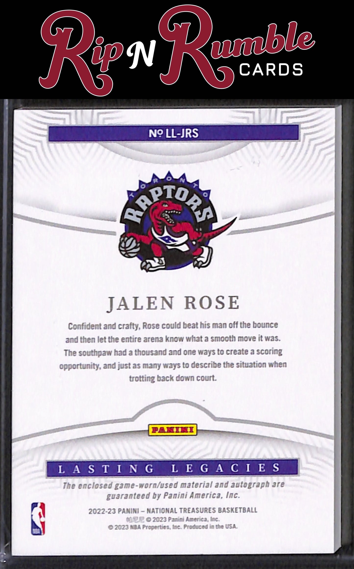 2022-23 National Treasures Jalen Rose Lasting Legacies /99 #LL-JRS