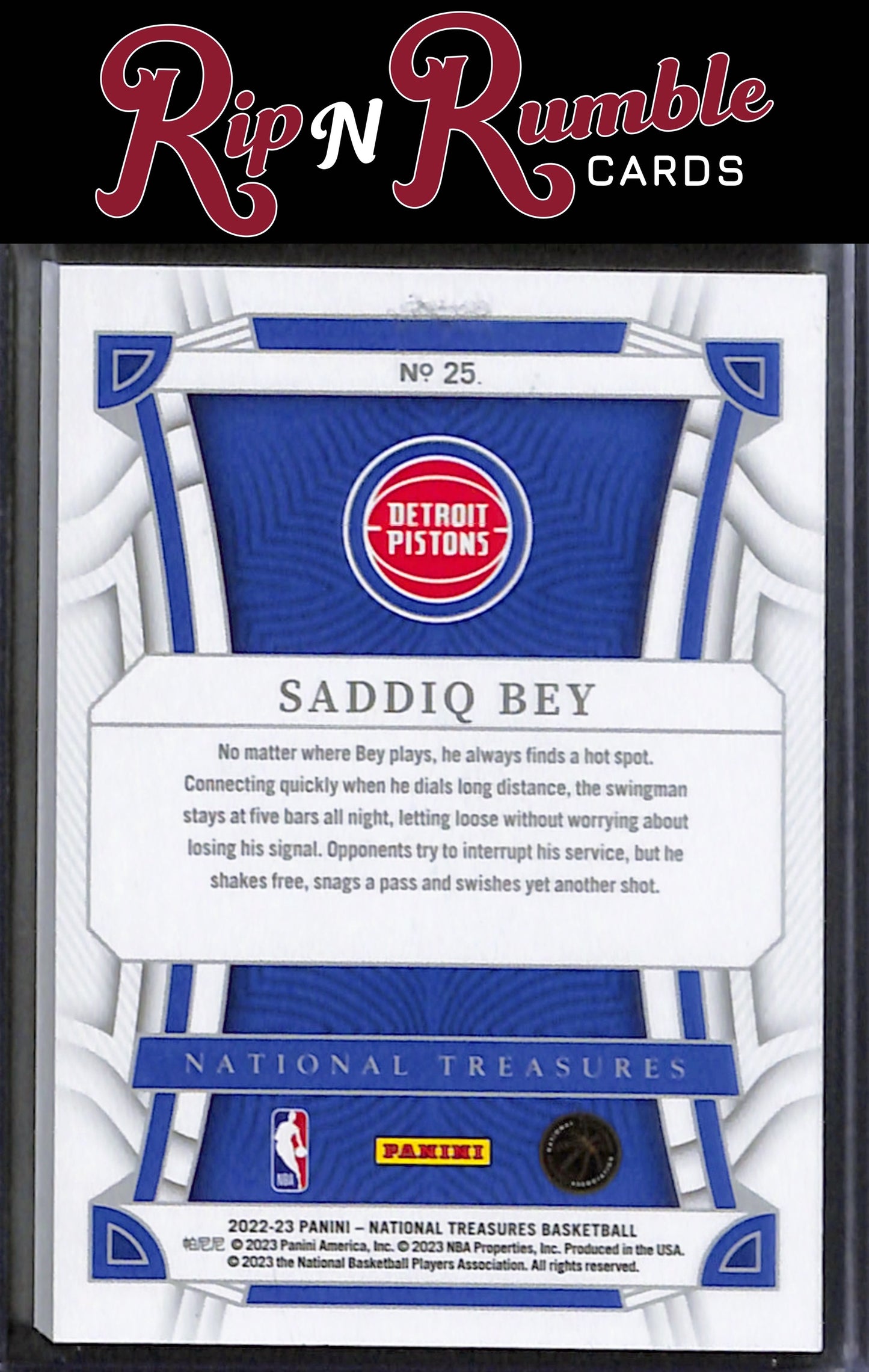 2022-23 Panini National Treasures Saddiq Bey Gold /10 #25