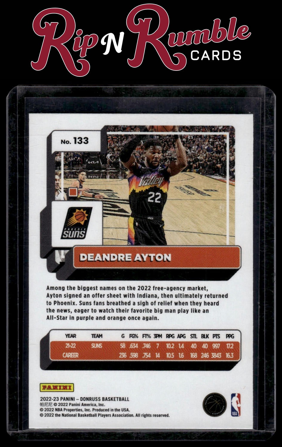 2022-23 Donruss Deandre Ayton Holo Laser Green #133