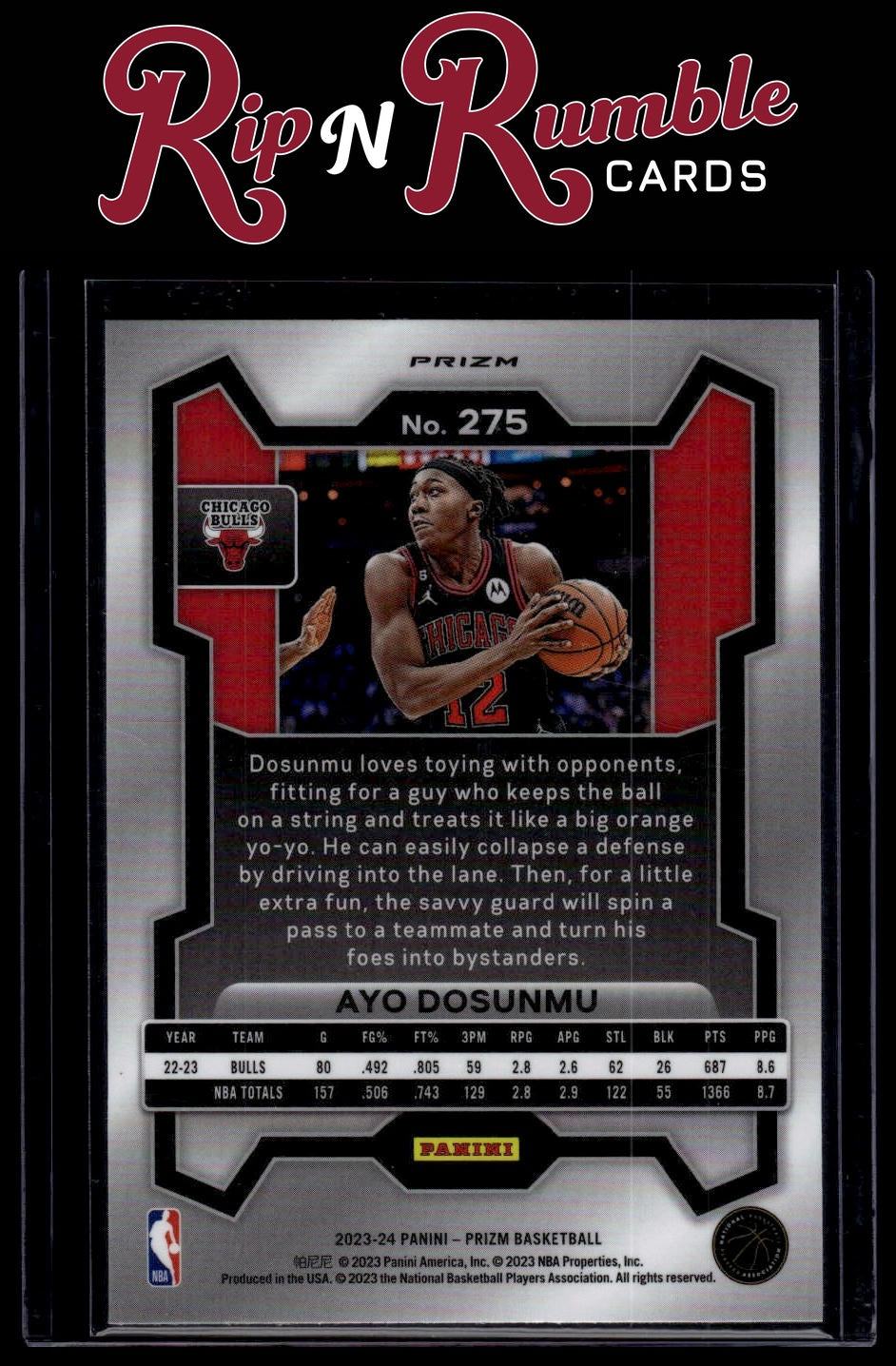 2023-24 Prizm Ayo Dosunmu Silver #275