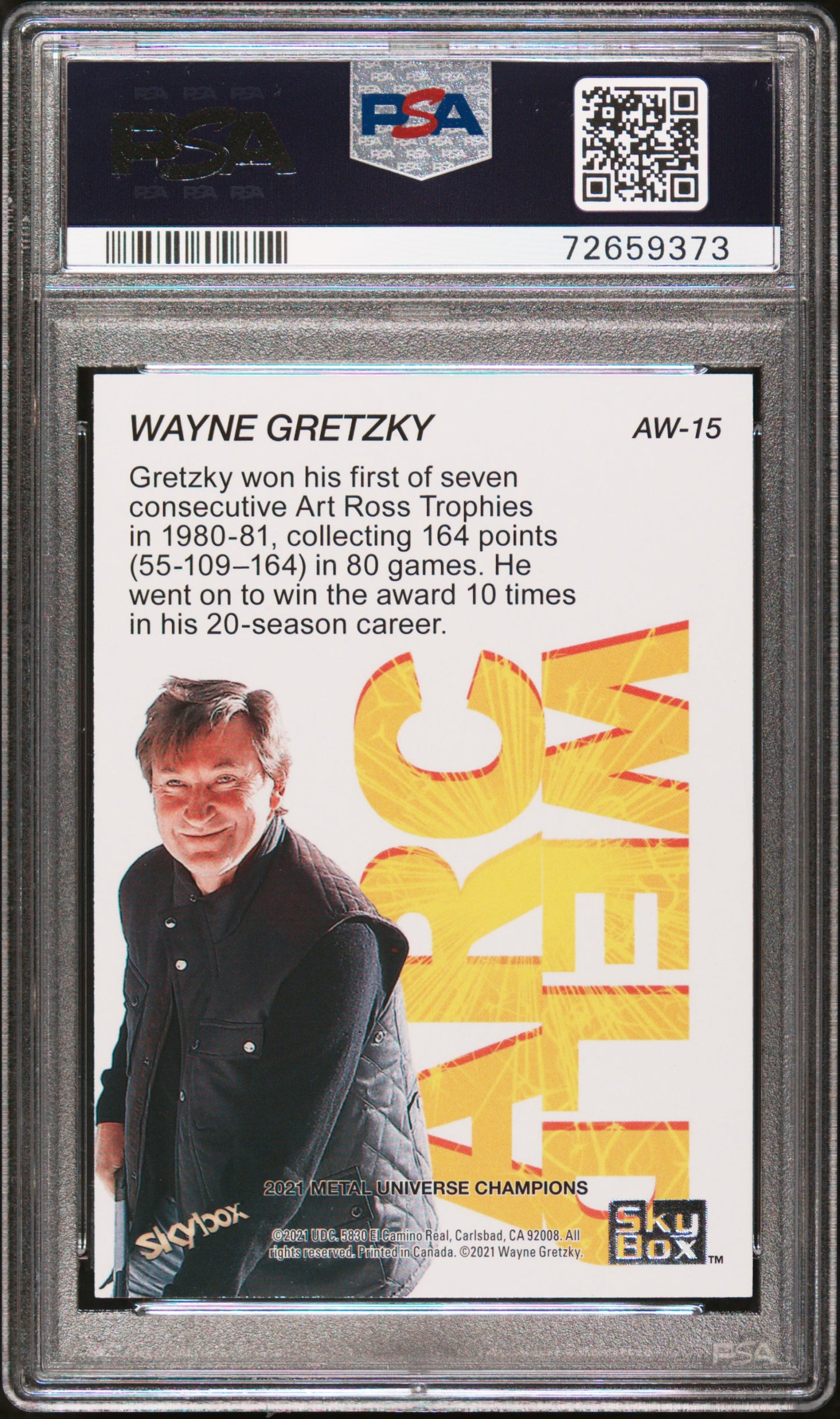 2021 Skybox Metal Universe Champions Arc Weld Wayne Gretzky #AW15 PSA 8