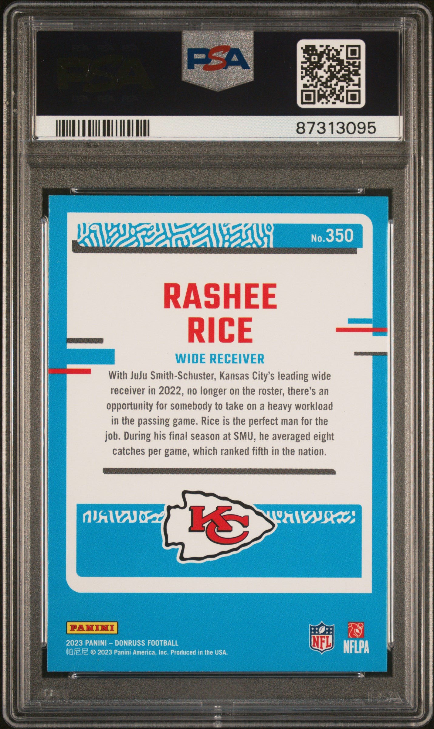 2023 Panini Donruss Rashee Rice #350 PSA 9