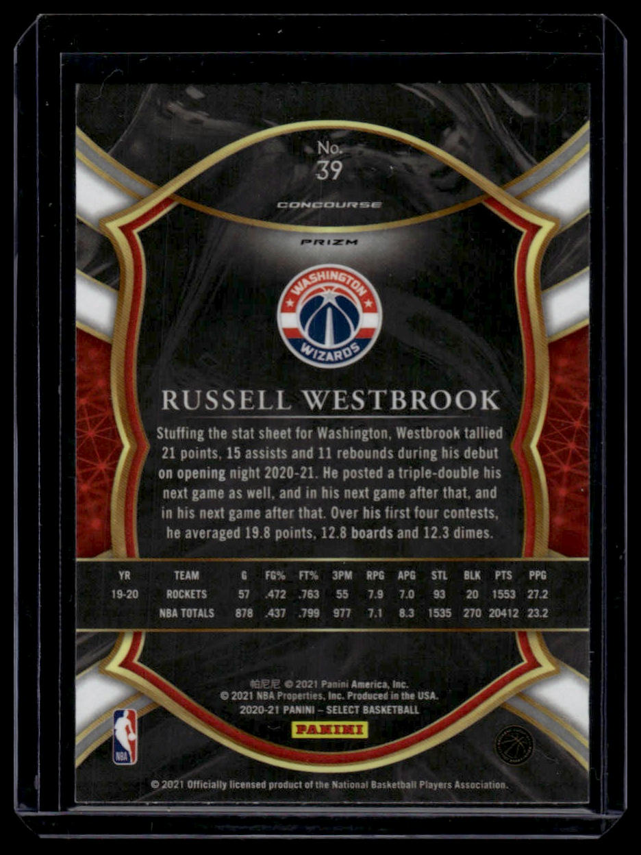 2020-21 Panini Select Russell Westbrook Silver Prizms #39