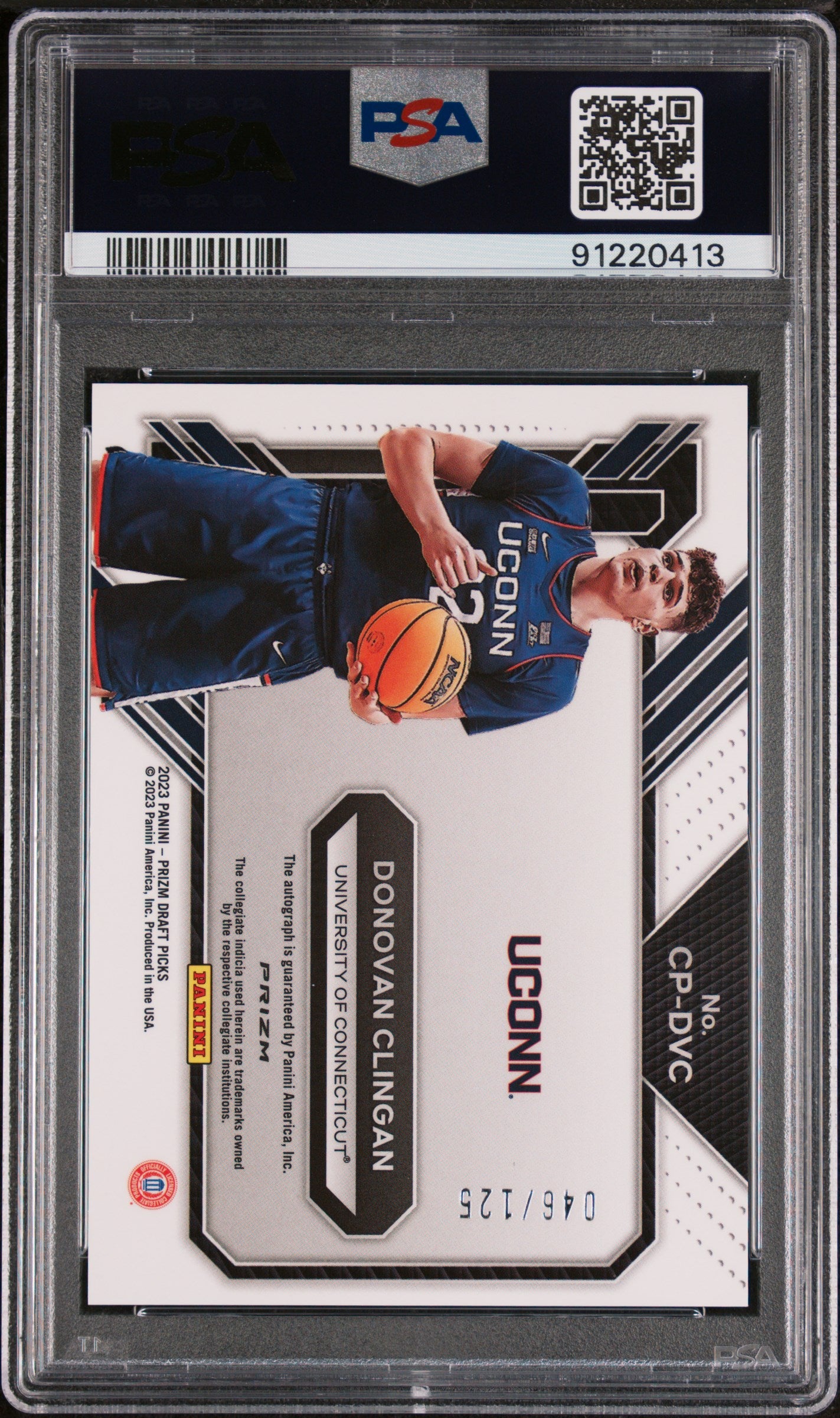 2023 Prizm Draft Picks Donovan Clingan College Penmanship Red /125 #CPDVC PSA 9