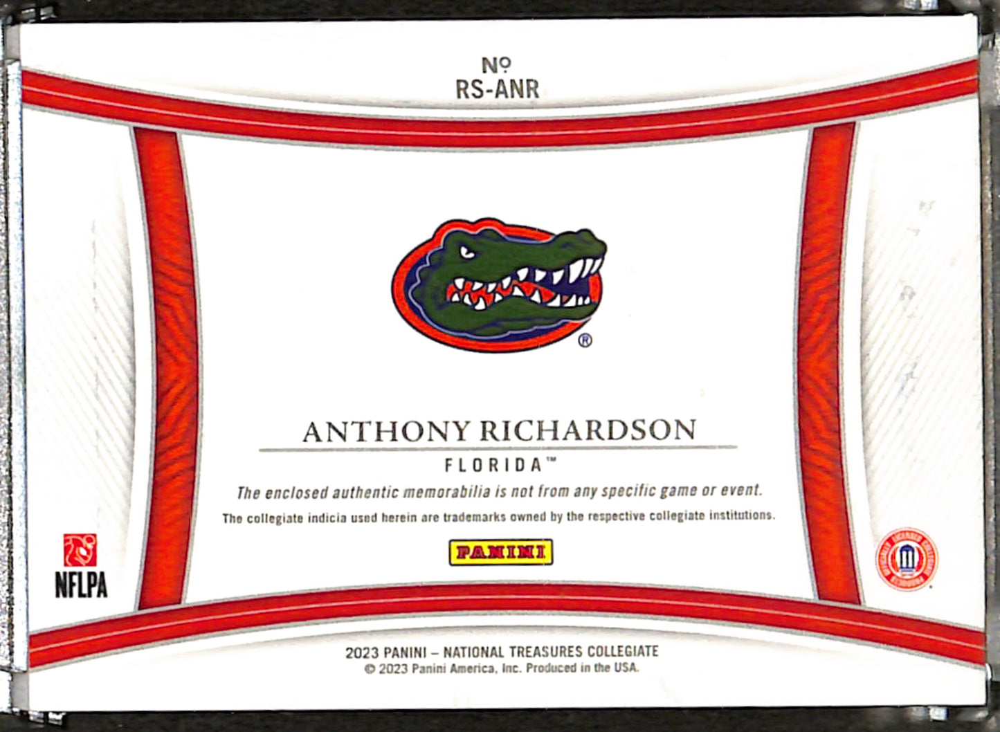 Anthony Richardson 2023 National Treasures Col Rookie Silhouettes Platinum 1/1