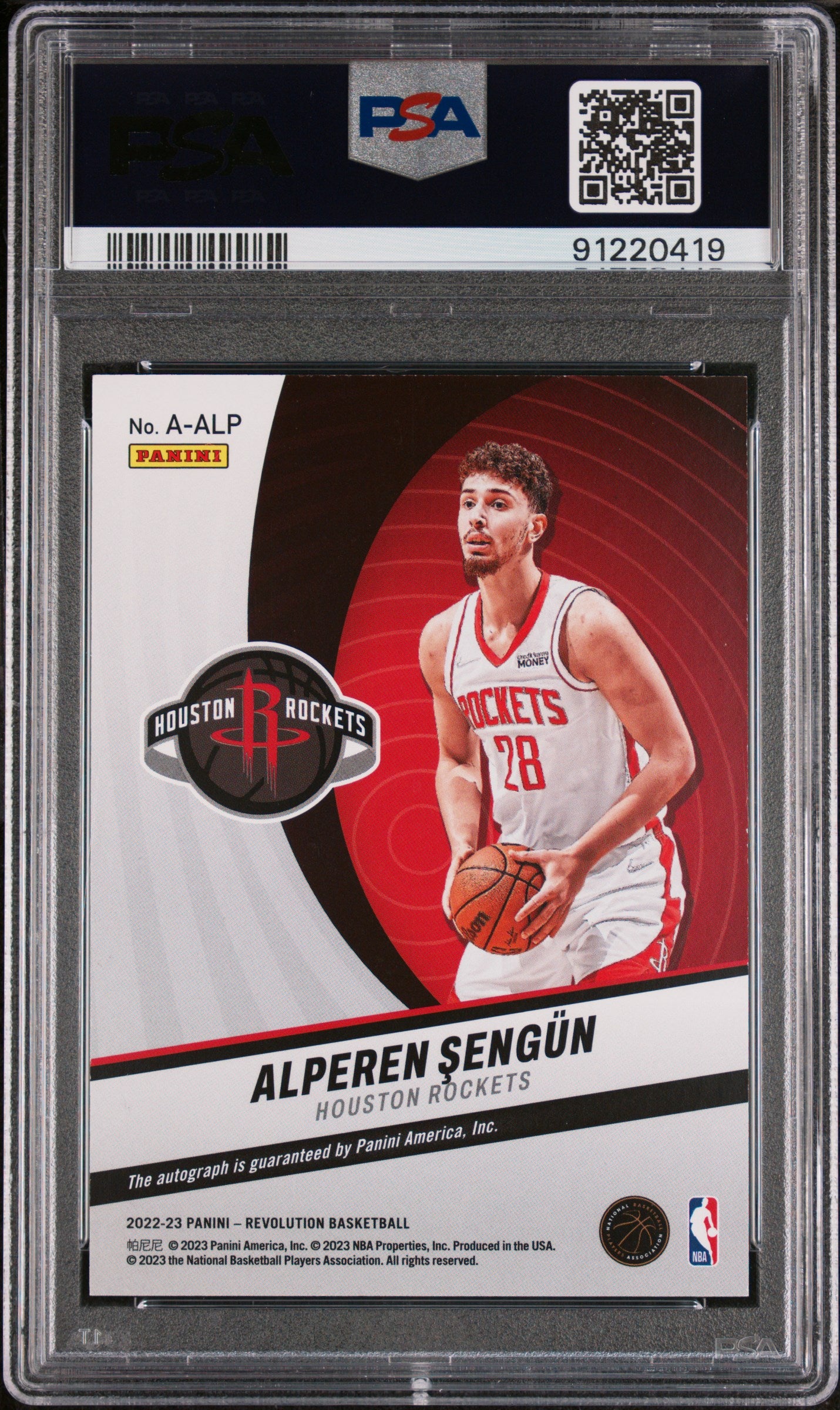 2022 Panini Revolution Alperen Sengun Autograph #AALP PSA 10