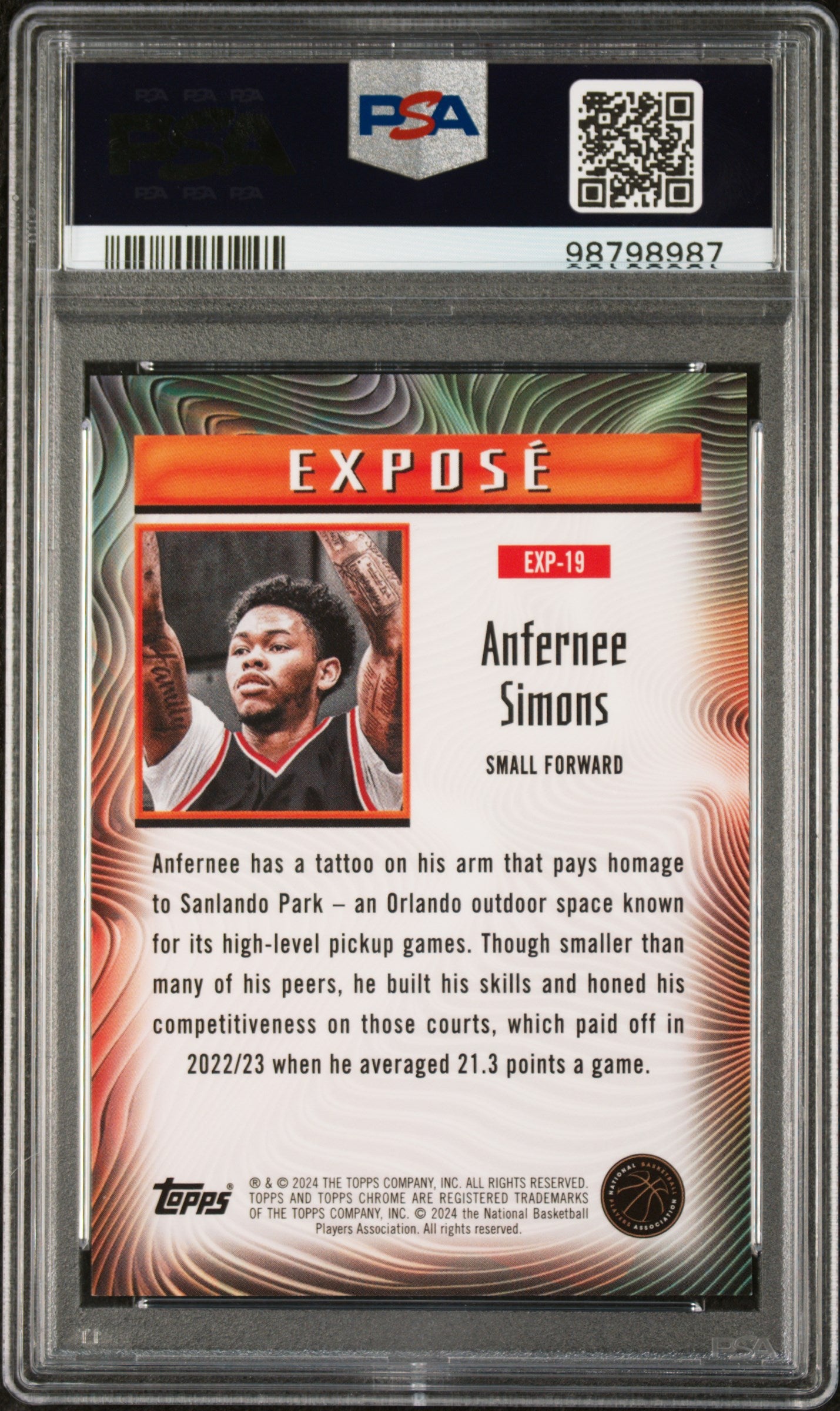 2023 Topps Chrome Anfernee Simons Expose #EXP19 PSA 9