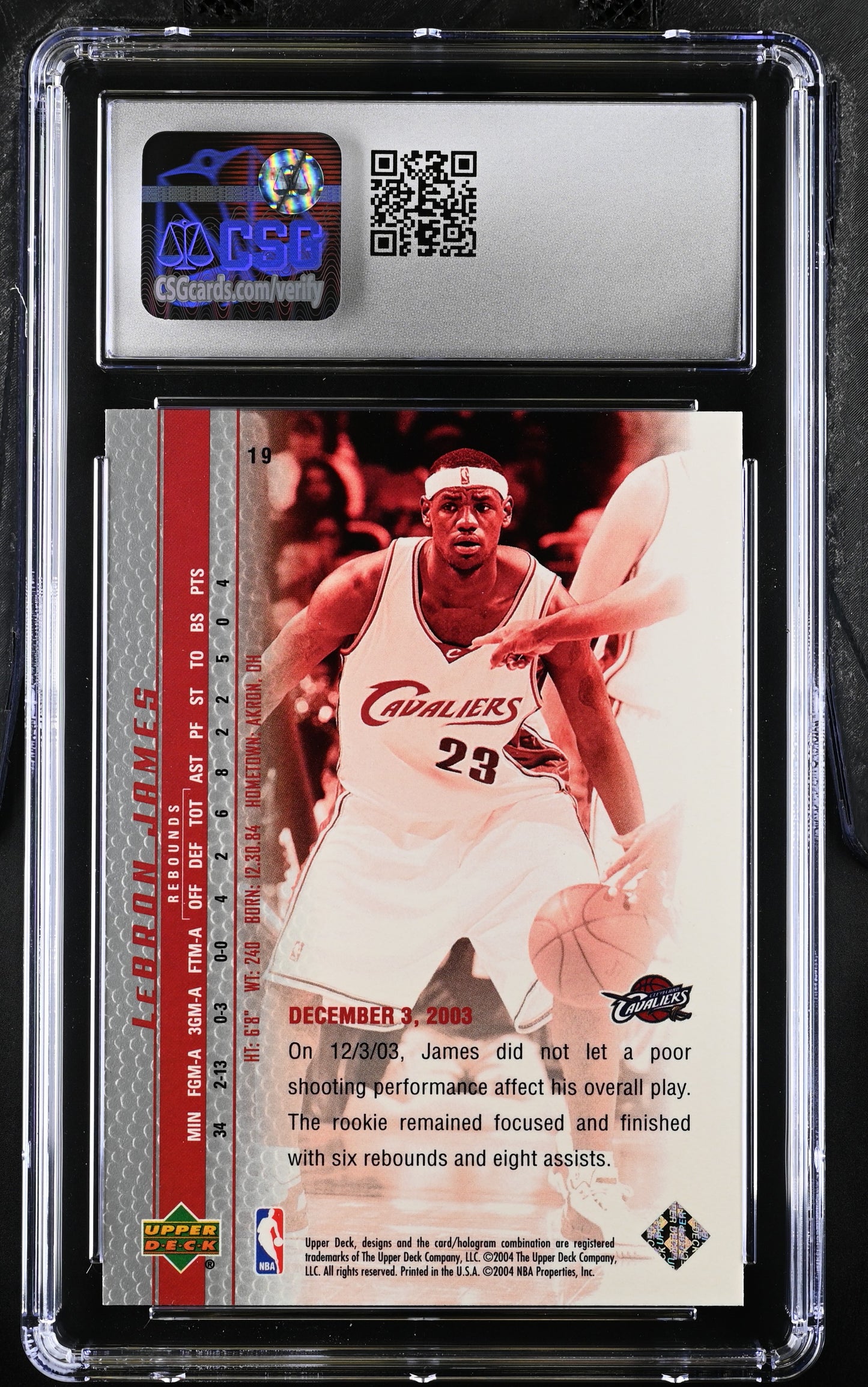 2003 Upper Deck LeBron James Phenomenal Beginning #19 CSG 10