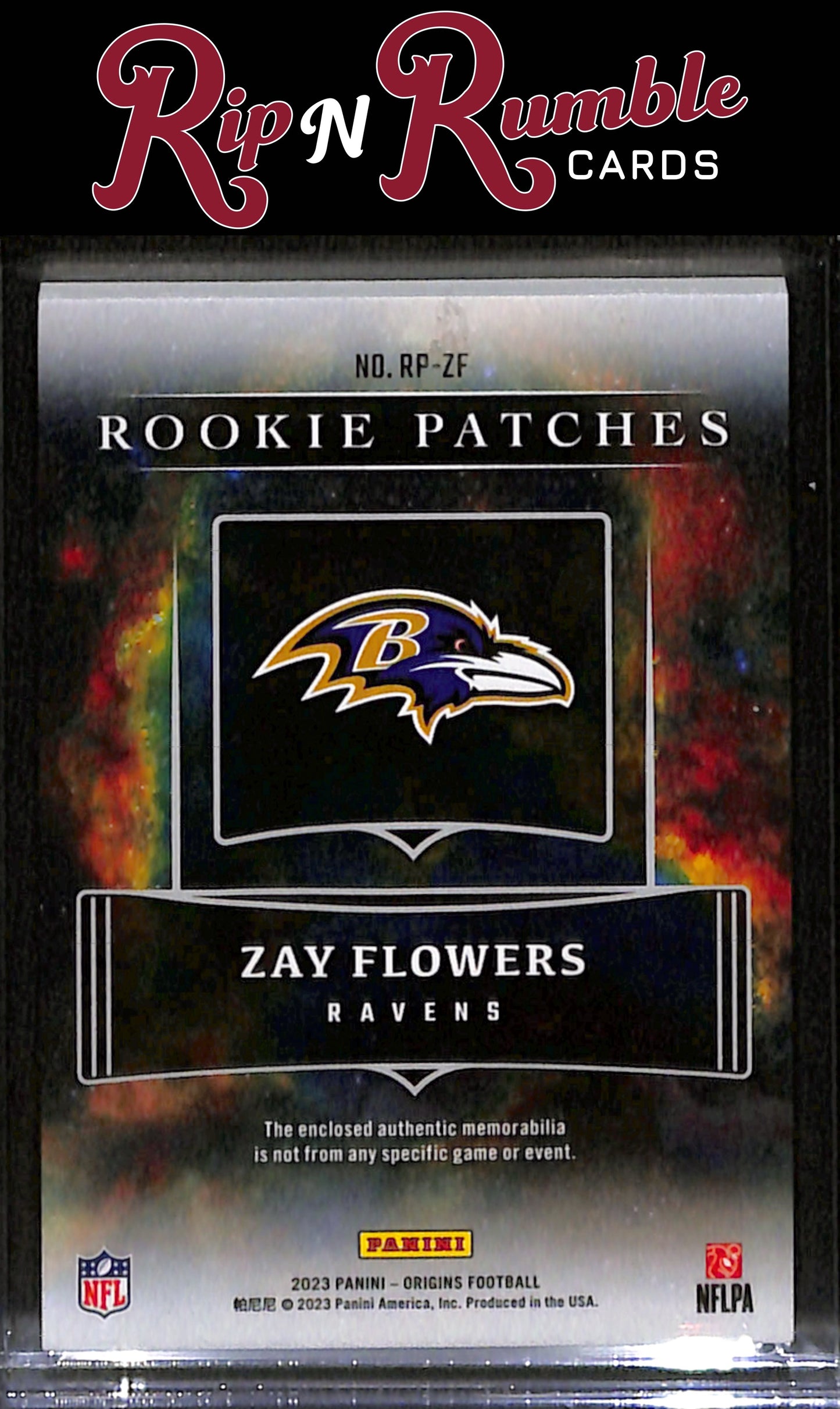 2023 Panini Origins Zay Flowers Rookie Patches Red /99 #RP-ZF