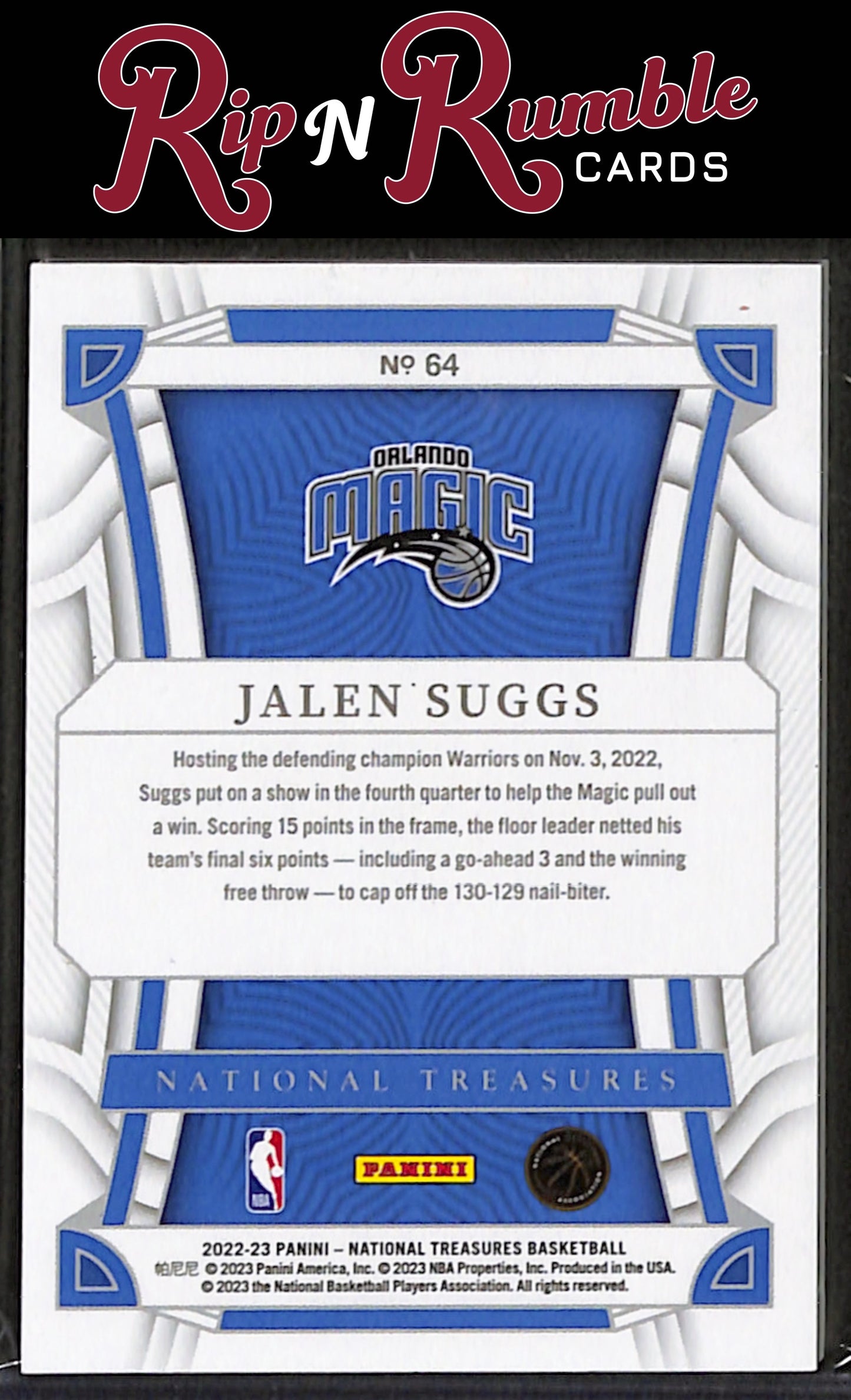 2022-23 Panini National Treasures Jalen Suggs /99 #64