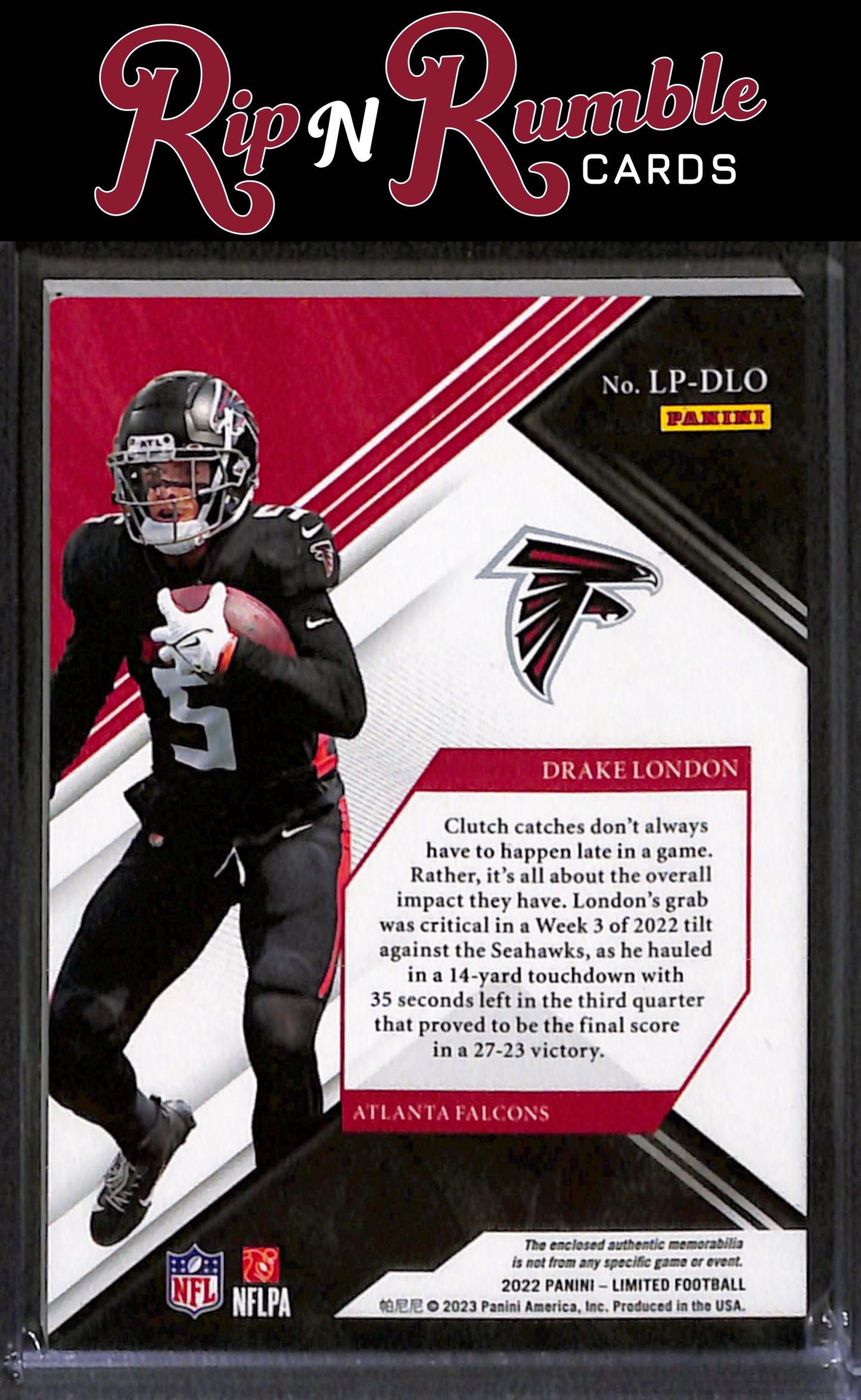 2022 Panini Limited Drake London Unlimited Potential Ruby Spotlight /49 #LP-DLO