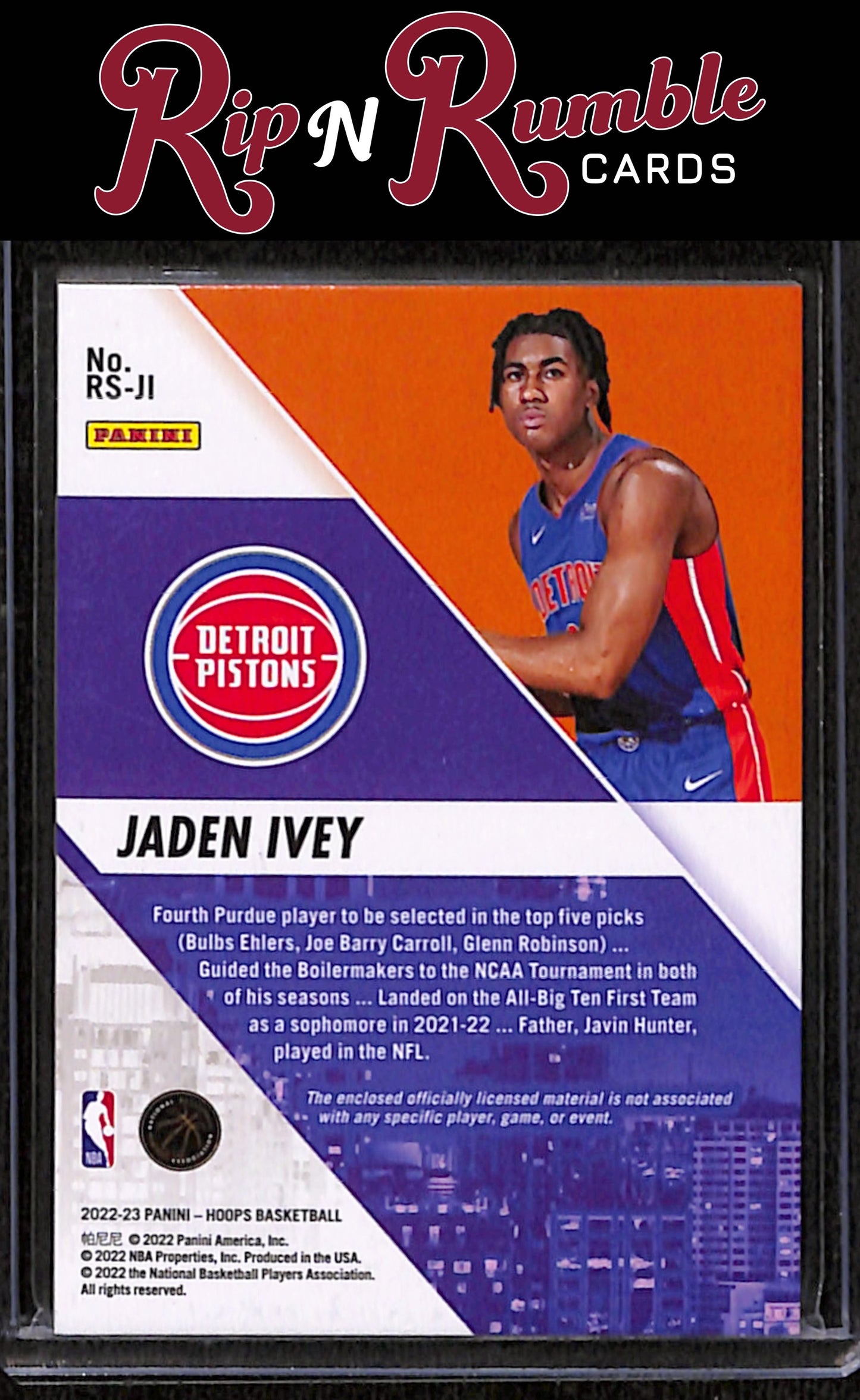 2022-23 Hoops Jaden Ivey Rise N Shine Memorabilia #RS-JI